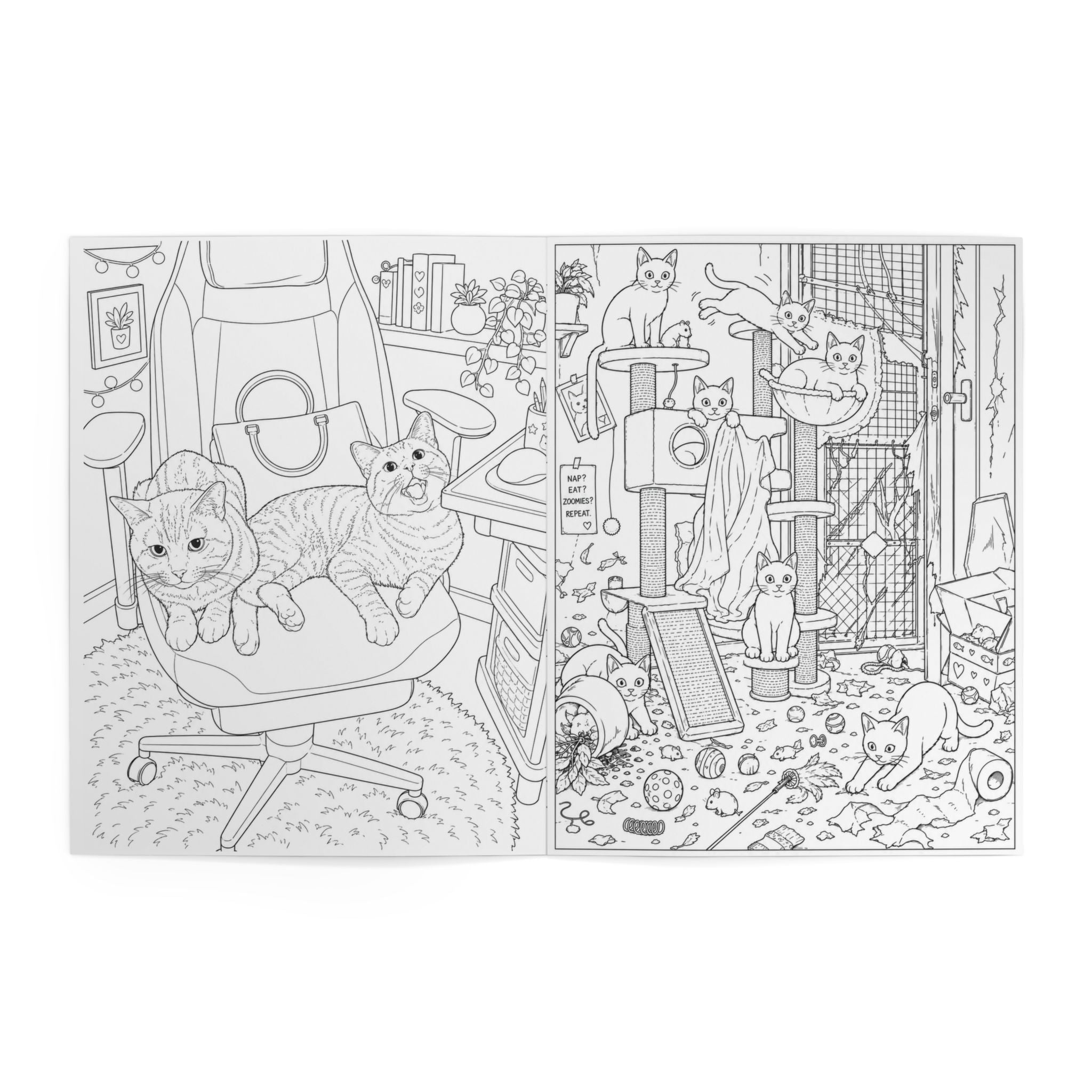 Mentally in Another Tab coloring book | Black Cats, Cute Cat Illustrations, Adult Coloring