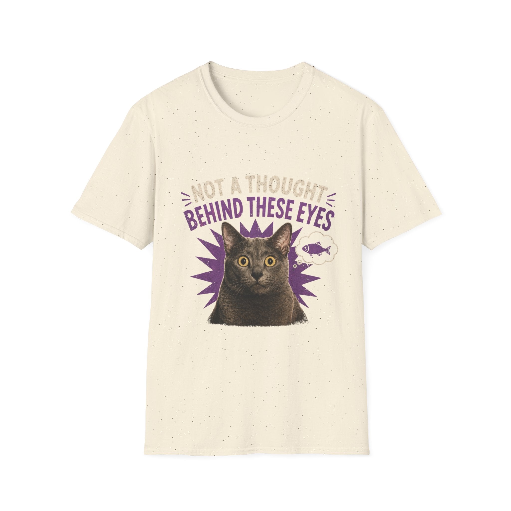 Not a Thought Behind These Eyes Cat T-Shirt | Funny Cat Face Tee