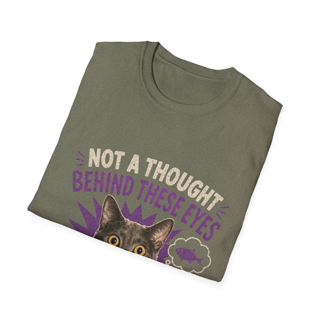 Not a Thought Behind These Eyes Cat T-Shirt | Funny Cat Face Tee