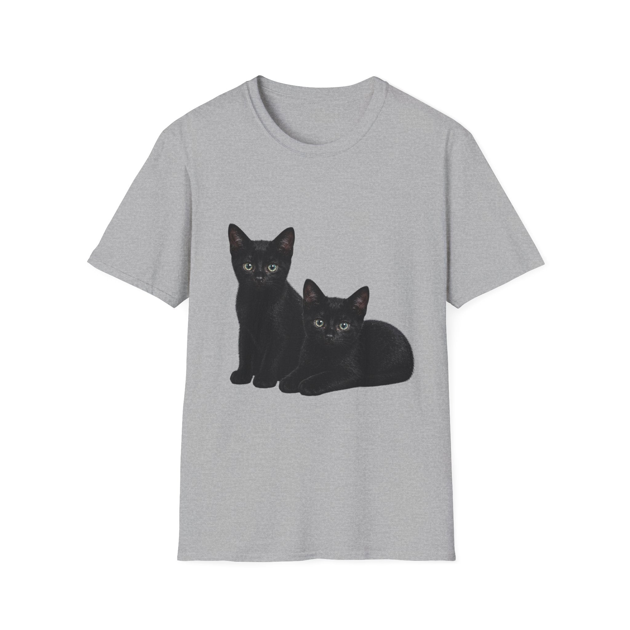 Black Kittens Illustration T-Shirt | Cute Cat Artwork