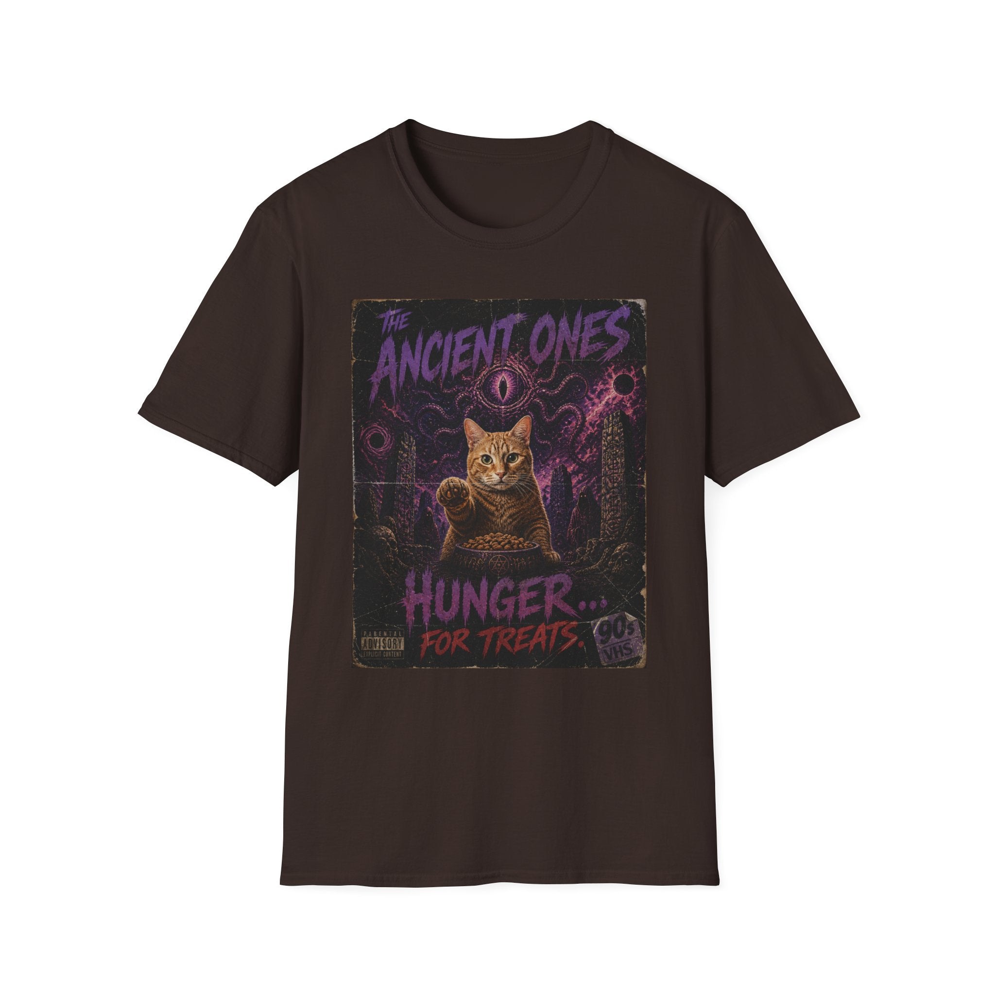 Ancient Ones Cat Horror Poster T-Shirt | Cthulhu Cat Hunger for Treats