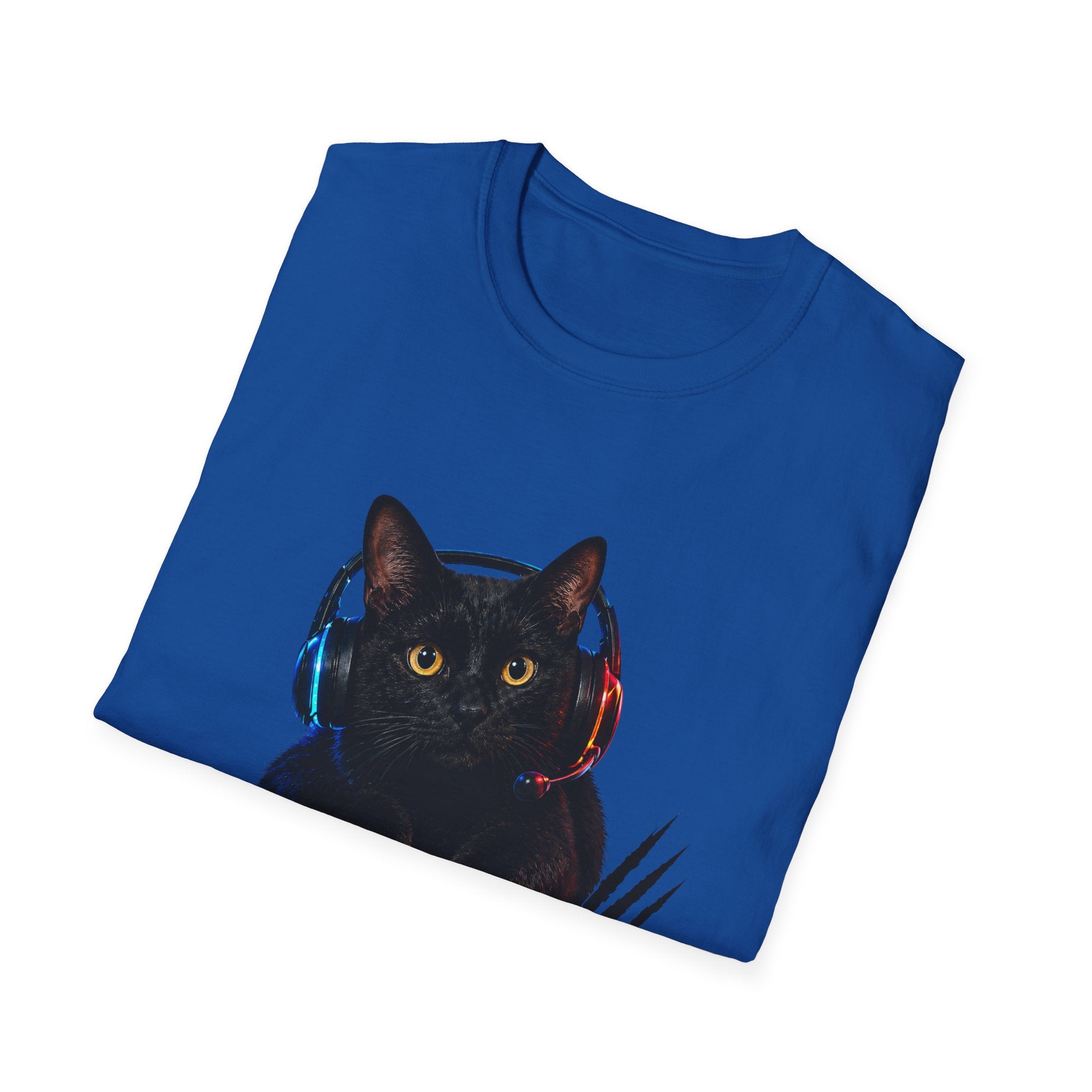 Black Cat with Headphones I Saw That T-Shirt | Funny Cat Tee