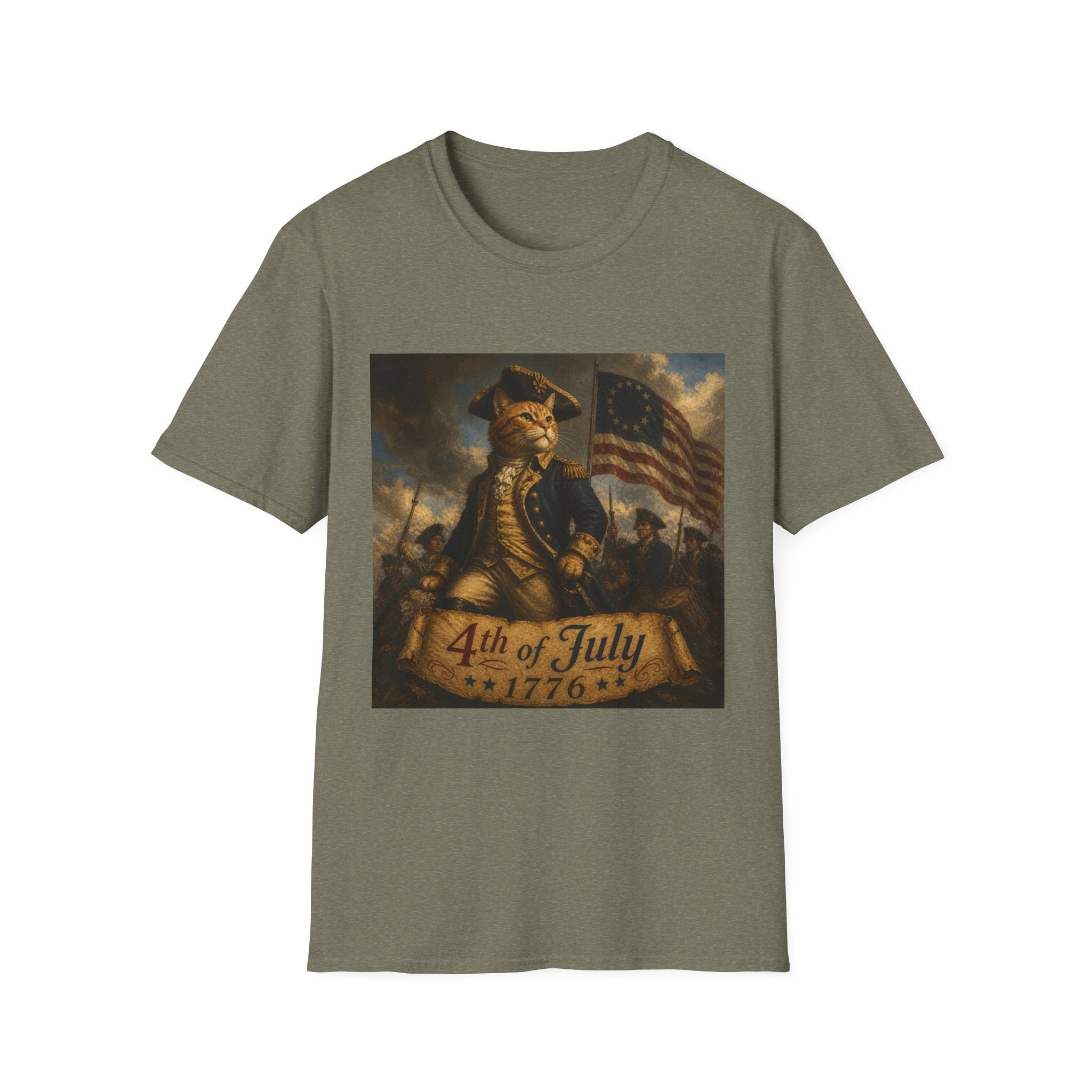 4th of July Revolutionary Fox T-Shirt | American Flag, 1776 Patriotic Design