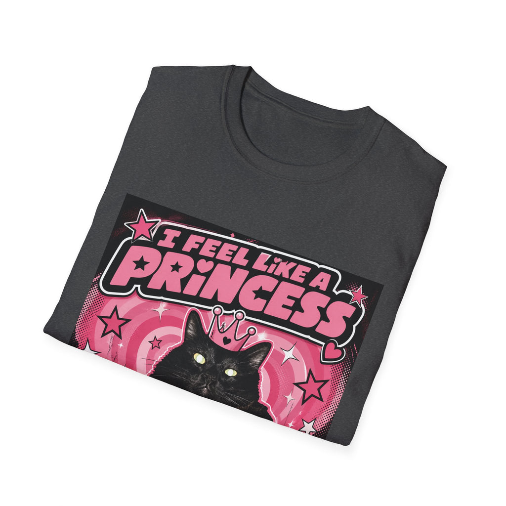 I Feel Like a Princess cat T-Shirt | Black Cat, Pink Retro Design