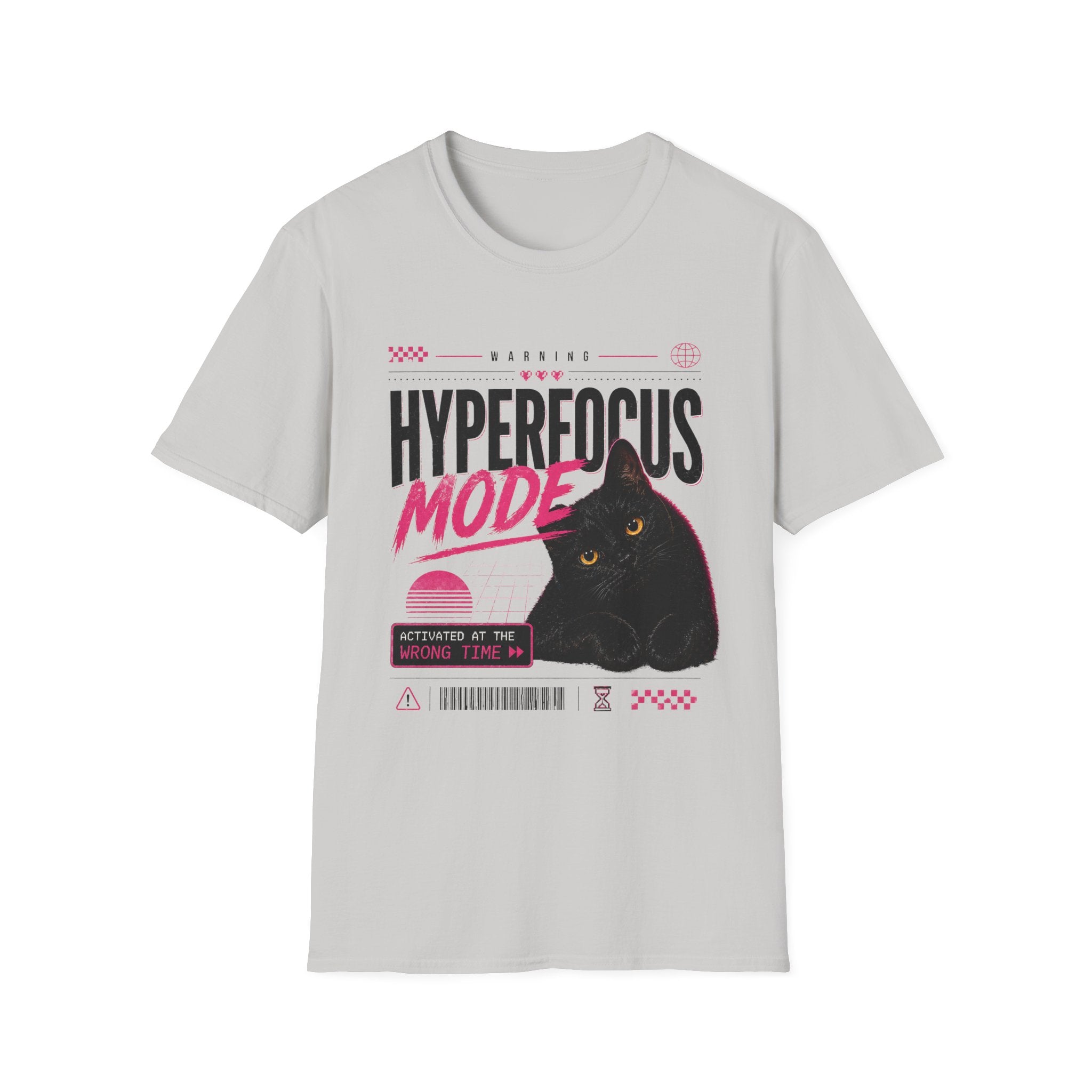Hyperfocus Mode Cat T-Shirt | Cute Black Cat Graphic Tee