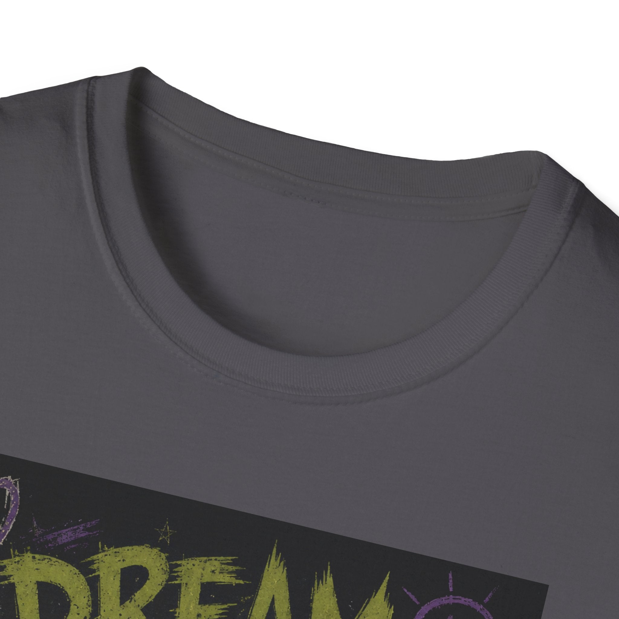 Dream of Pickles cat illustration T-Shirt | whimsical night scene, purple text