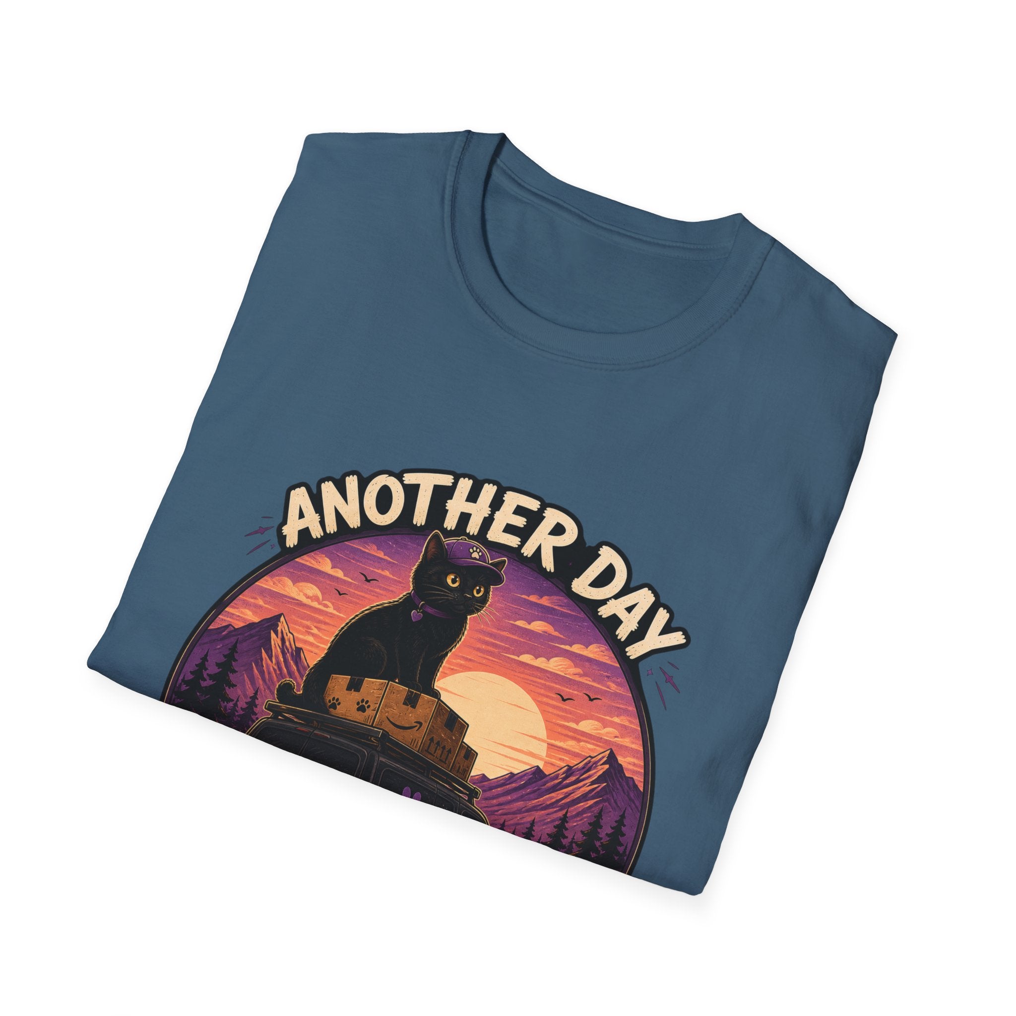 Another Day Another Delivery cat sunset T-Shirt | Delivery Cat Graphic Tee