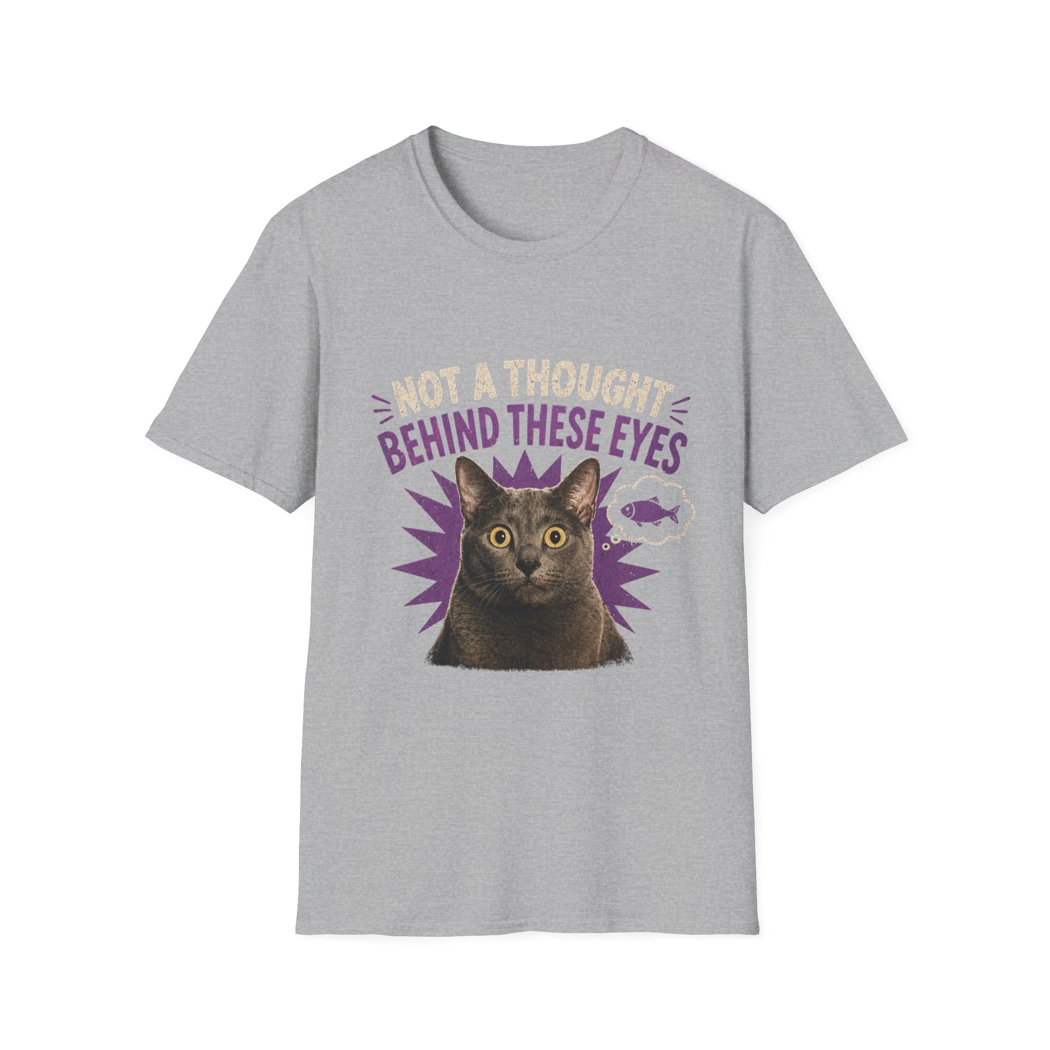 Not a Thought Behind These Eyes Cat T-Shirt | Funny Cat Face Tee
