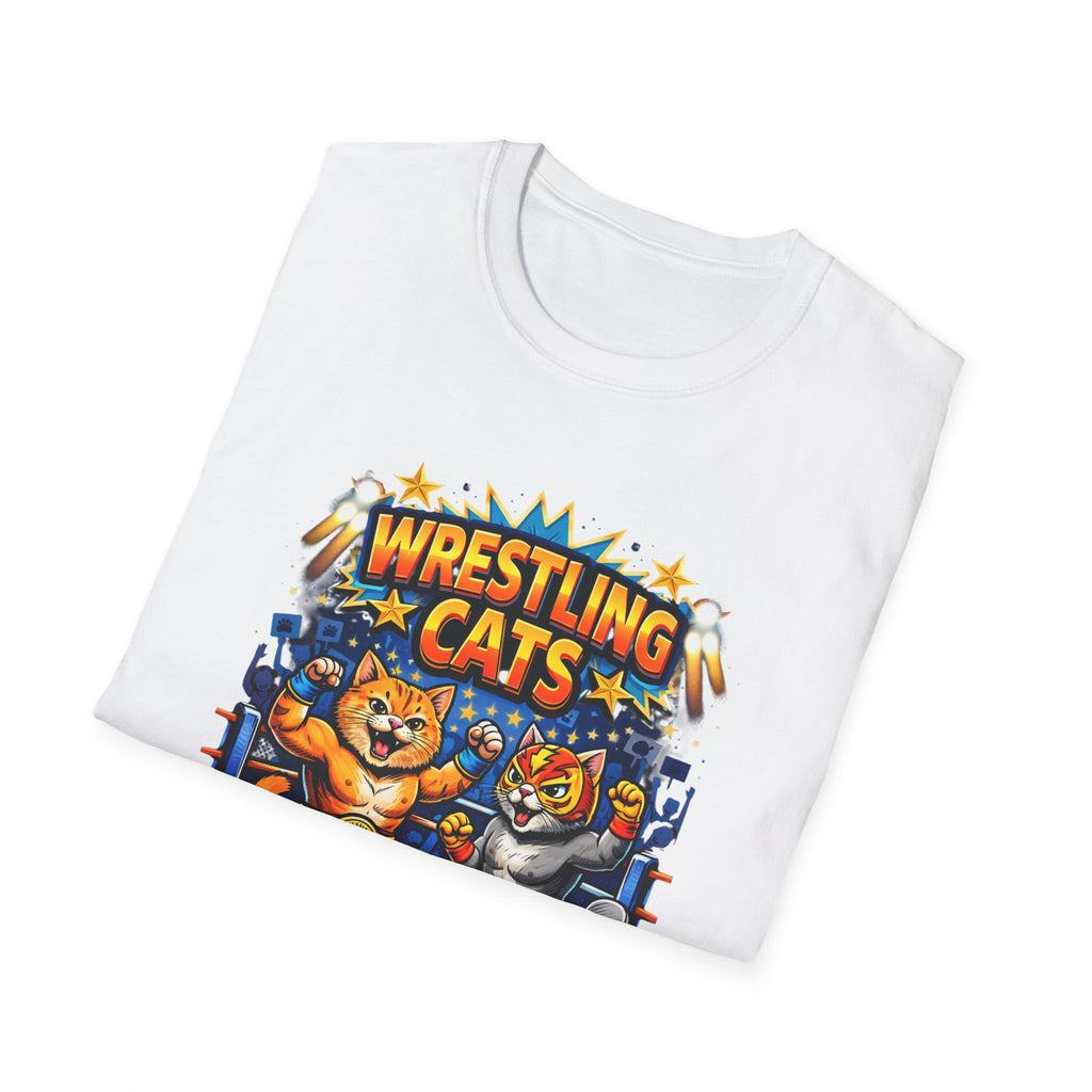 Wrestling Cats T-Shirt | Retro Cat Wrestlers Graphic Tee