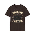 Rolling Fatties cat tee | Cute chubby black cat illustration T-Shirt