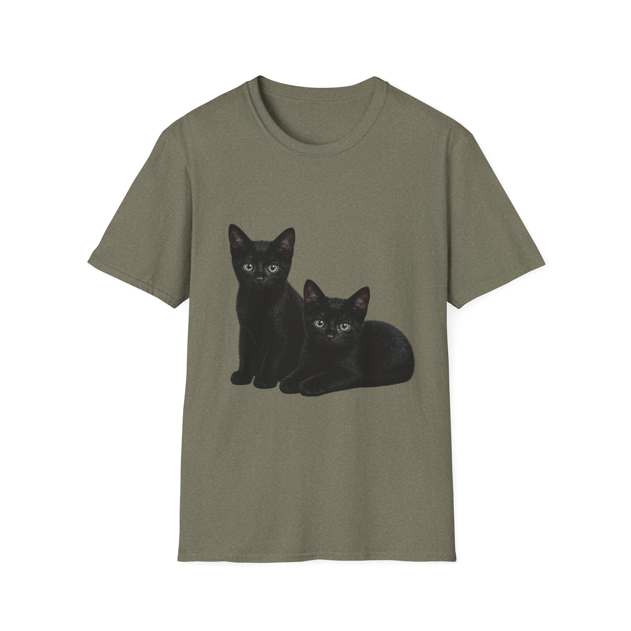 Black Kittens Illustration T-Shirt | Cute Cat Artwork