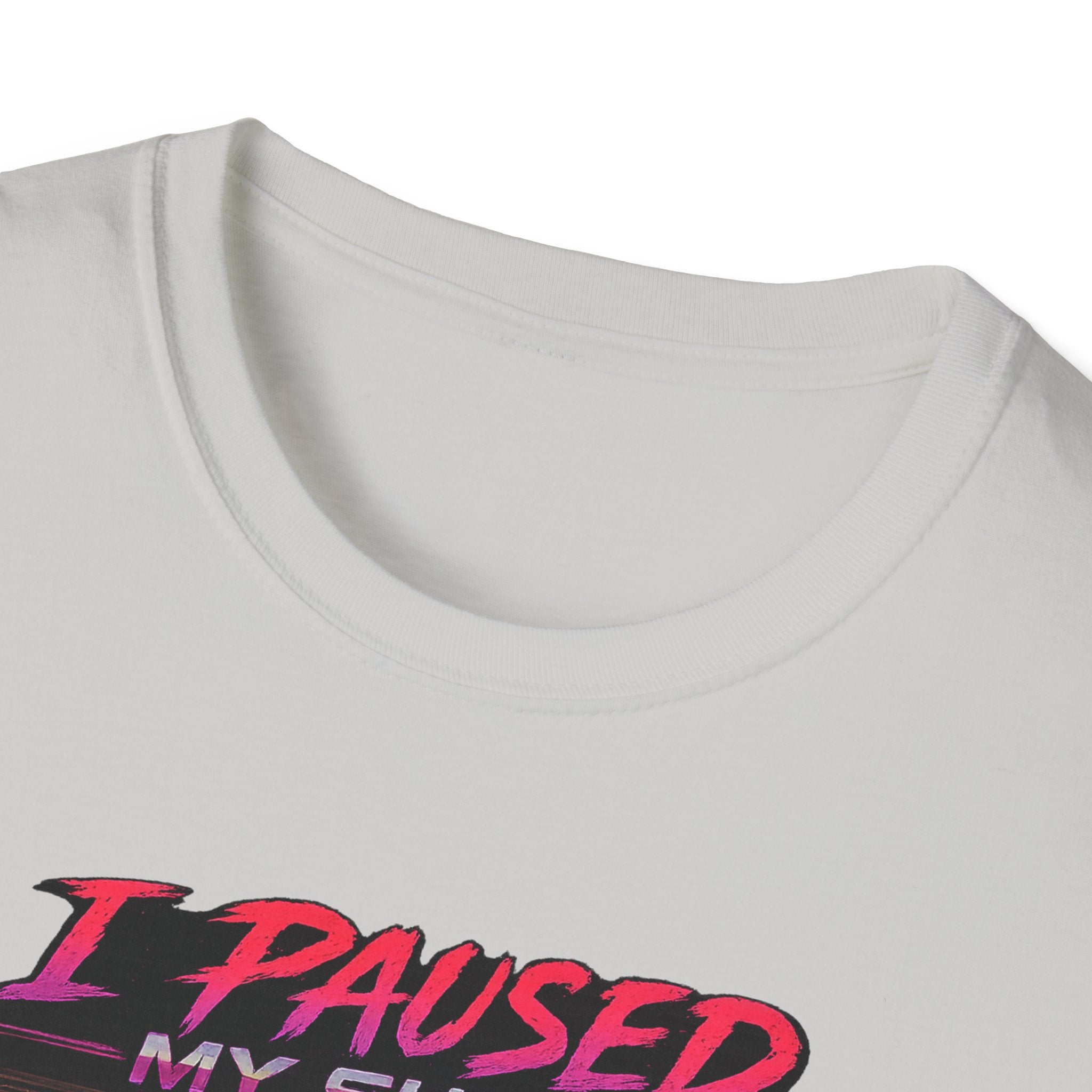 I Paused My Show Cat Watching Graphic T-Shirt | Retro Synthwave TV Design