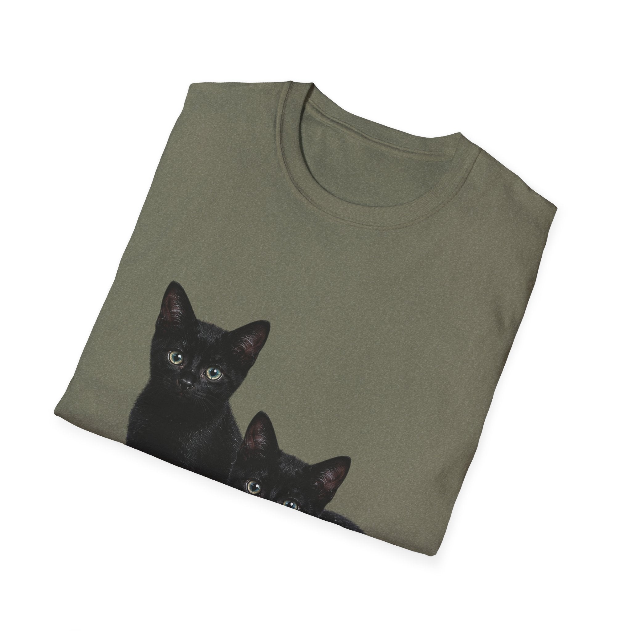 Black Kittens Illustration T-Shirt | Cute Cat Artwork