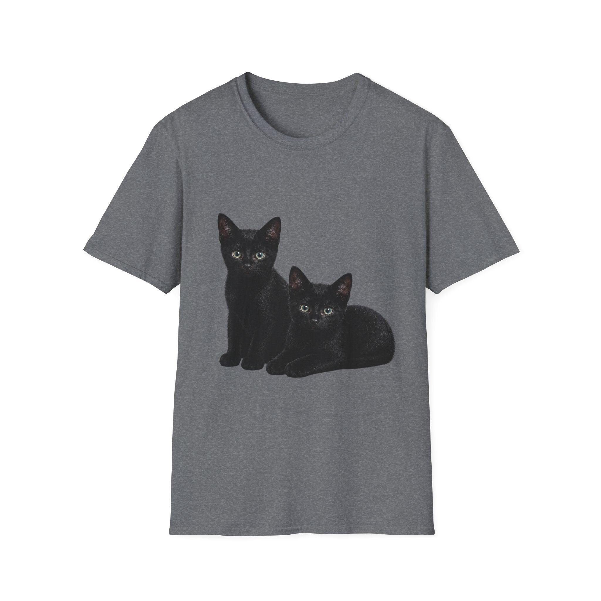 Black Kittens Illustration T-Shirt | Cute Cat Artwork