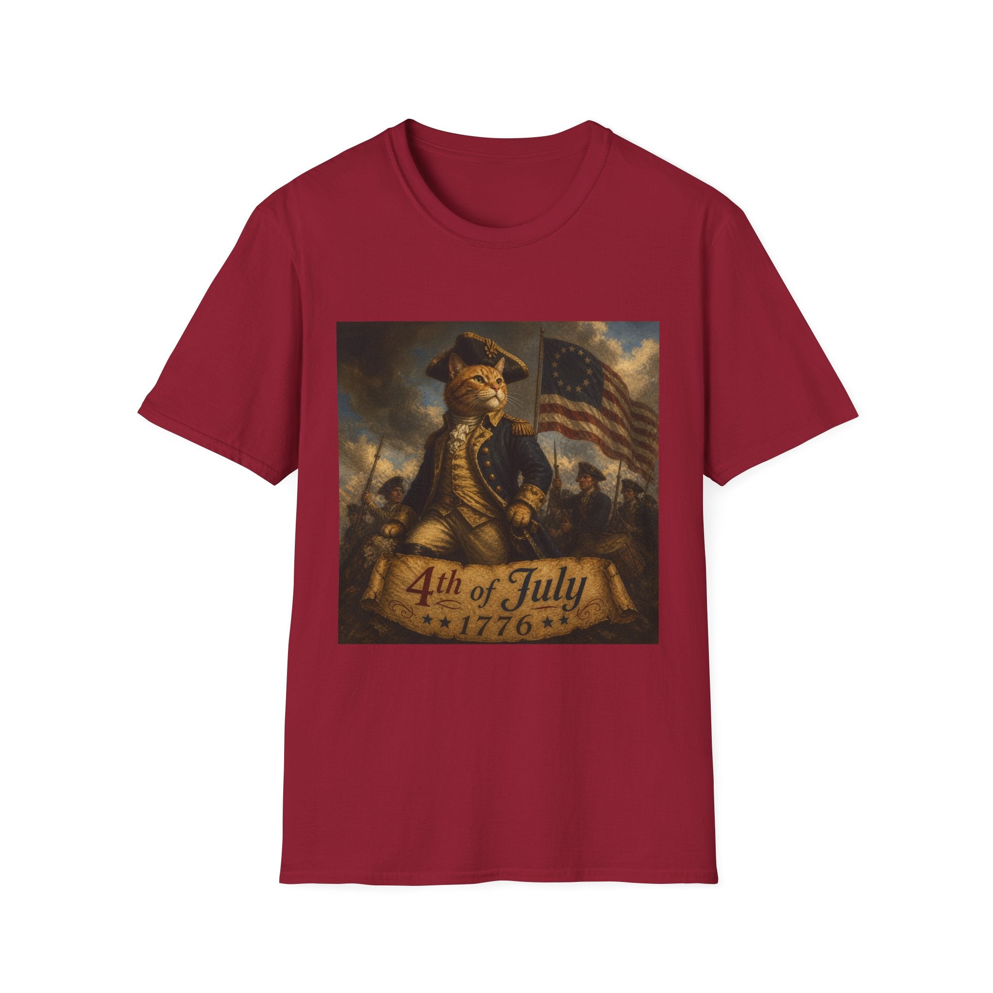 4th of July Revolutionary Fox T-Shirt | American Flag, 1776 Patriotic Design