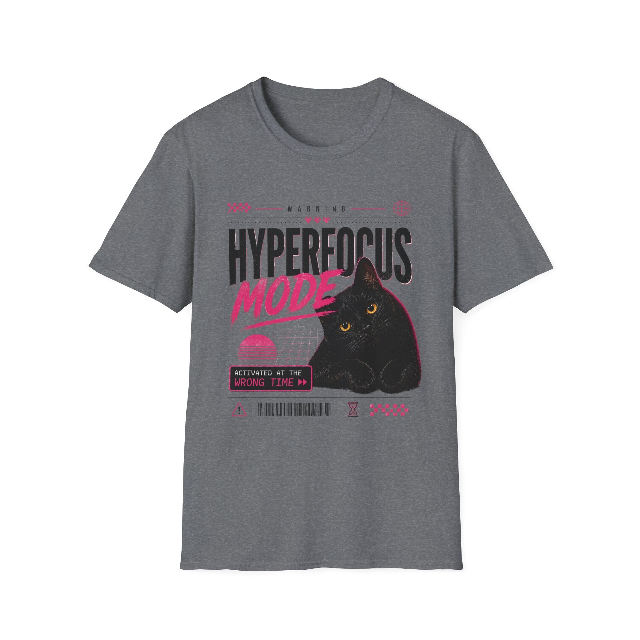Hyperfocus Mode Cat T-Shirt | Cute Black Cat Graphic Tee
