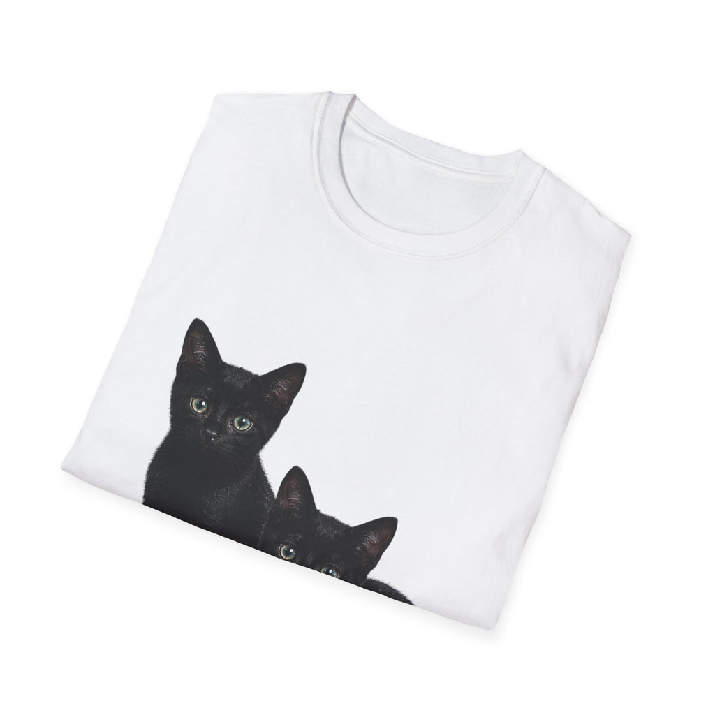 Black Kittens Illustration T-Shirt | Cute Cat Artwork