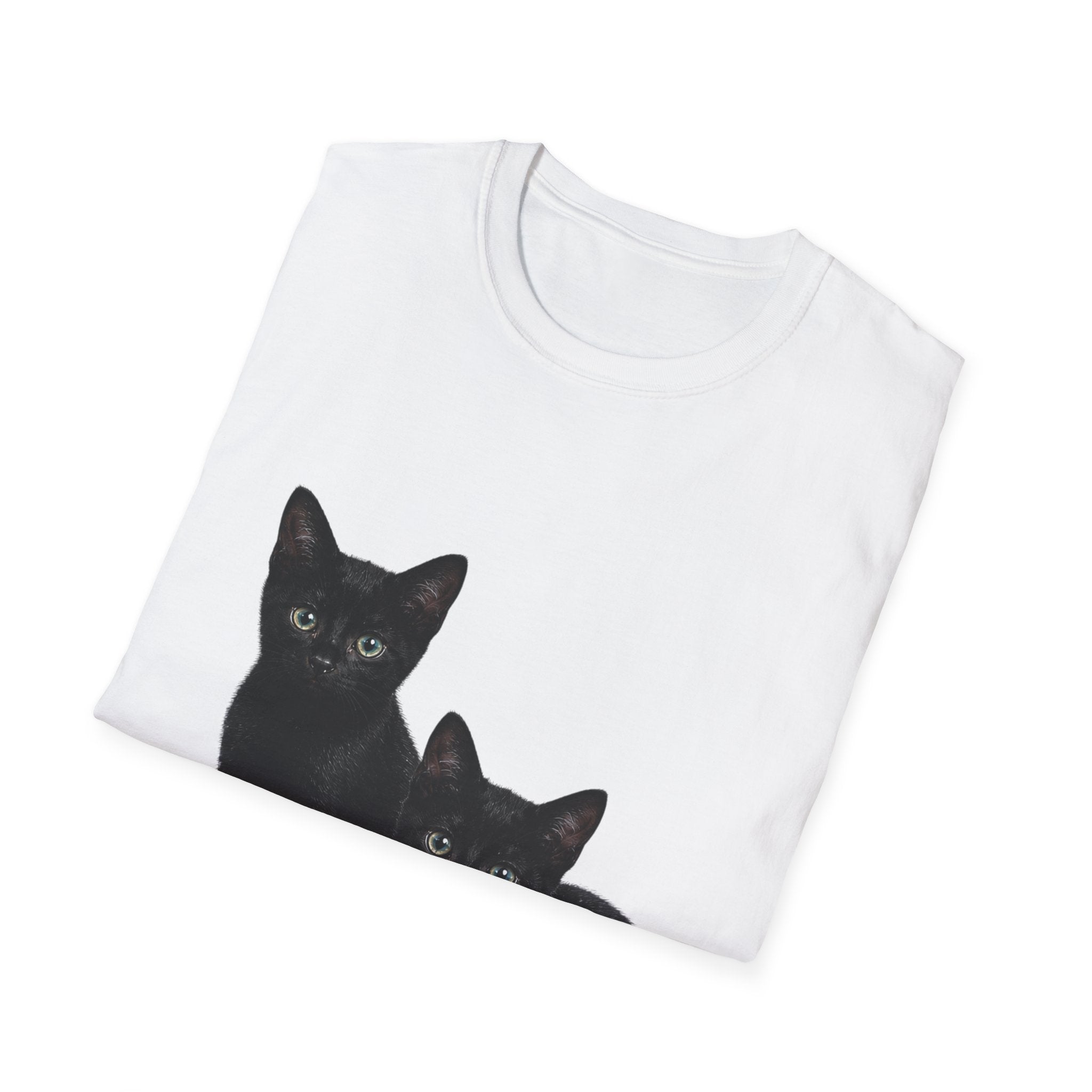 Black Kittens Illustration T-Shirt | Cute Cat Artwork