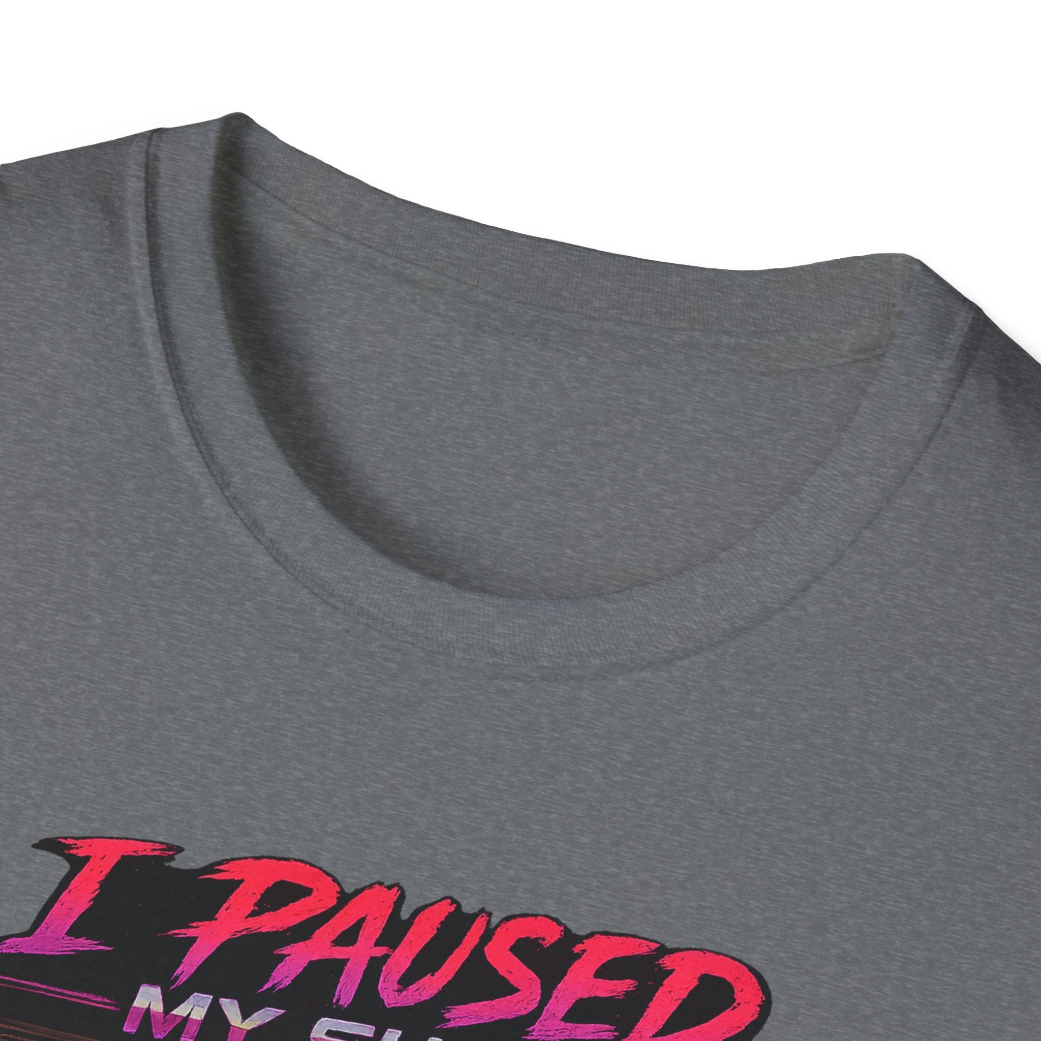 I Paused My Show Cat Watching Graphic T-Shirt | Retro Synthwave TV Design
