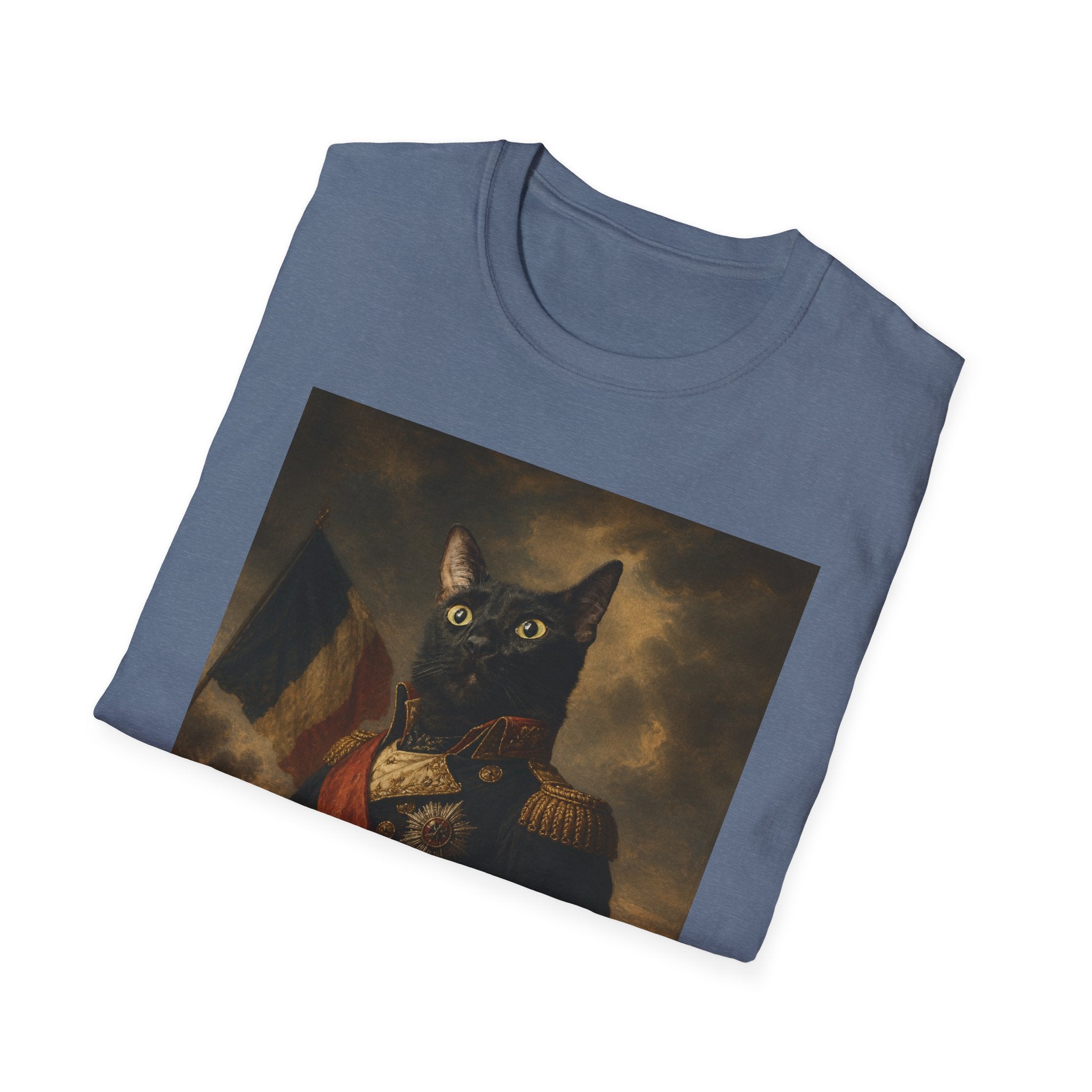 Regal Black Cat General T-Shirt | Vintage Portrait, Military Uniform