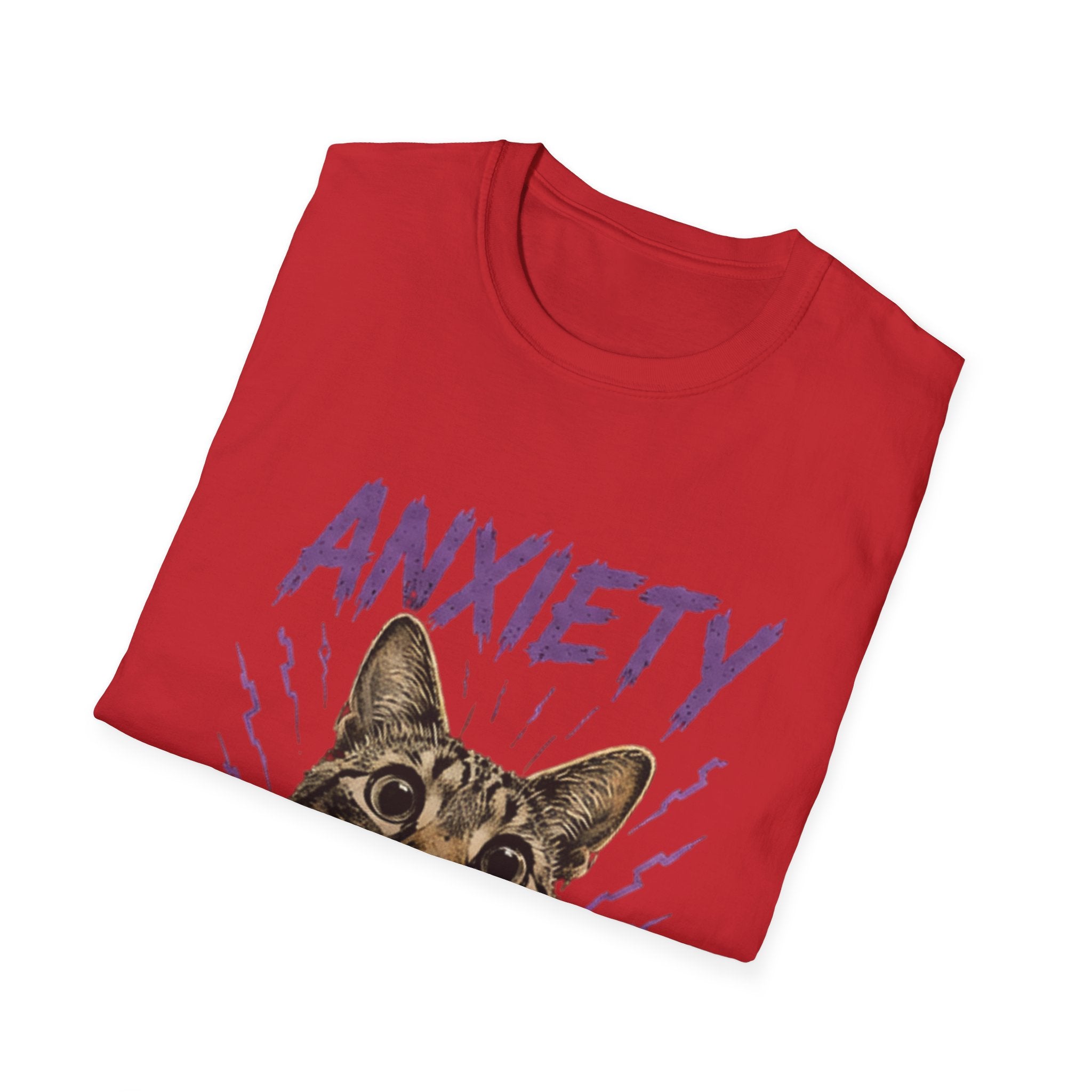Anxiety Cat All Day Every Day T-Shirt | Cat Face Graphic Tee
