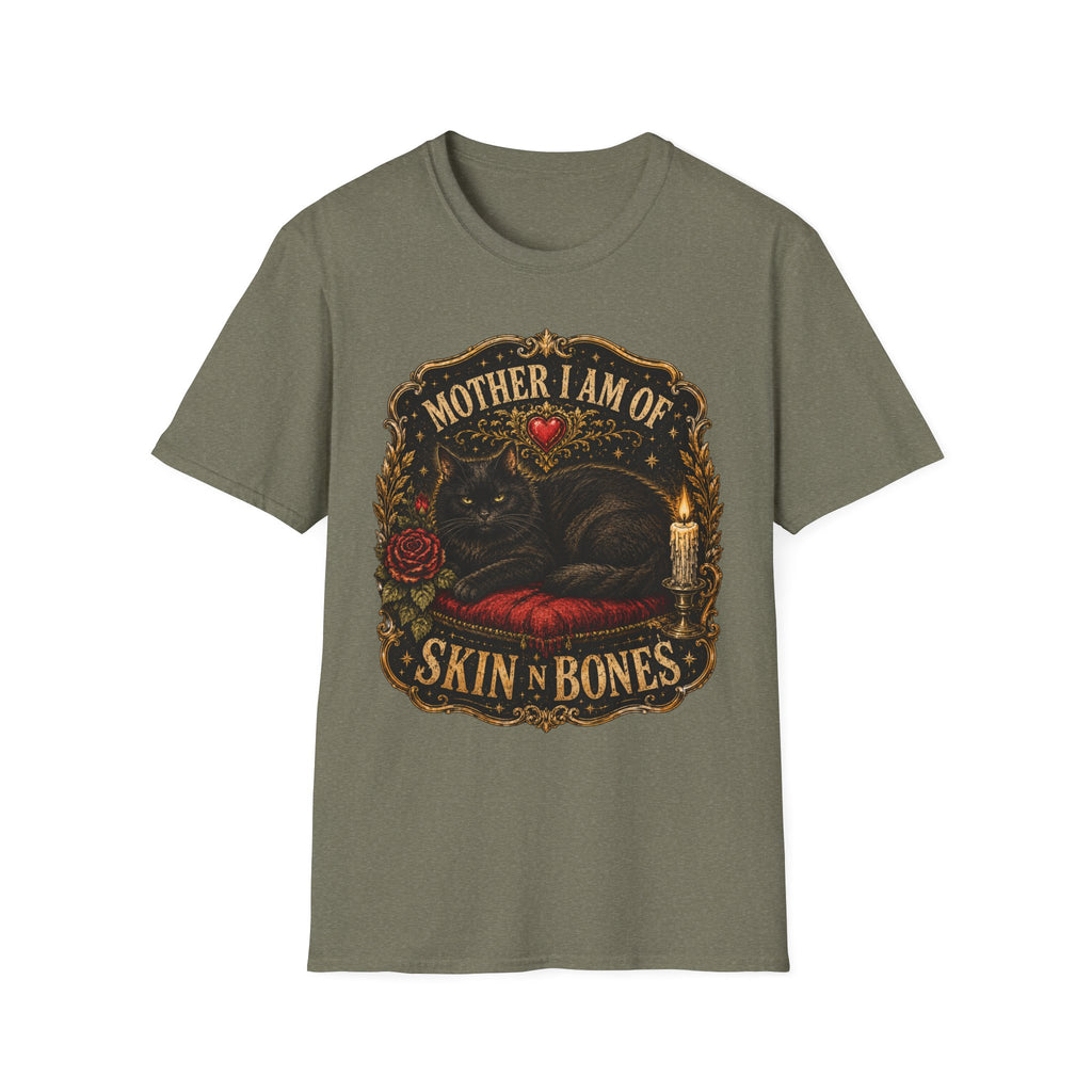 Mother I Am Of... Cat Skull Gothic T-Shirt | Black Cat, Rose, Candle