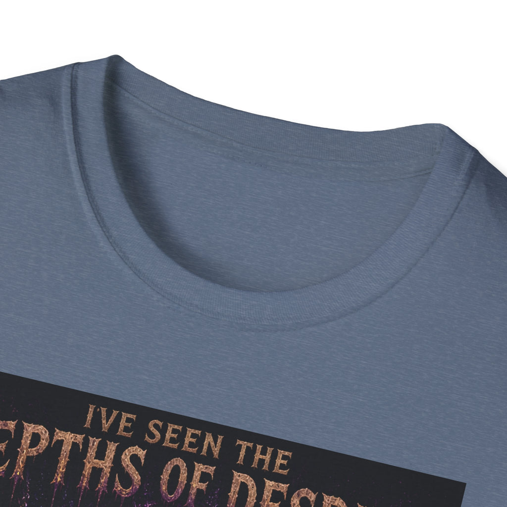 Depths of Despair Cat with Cheese, T-Shirt | Cat Illustration, Funny Quote
