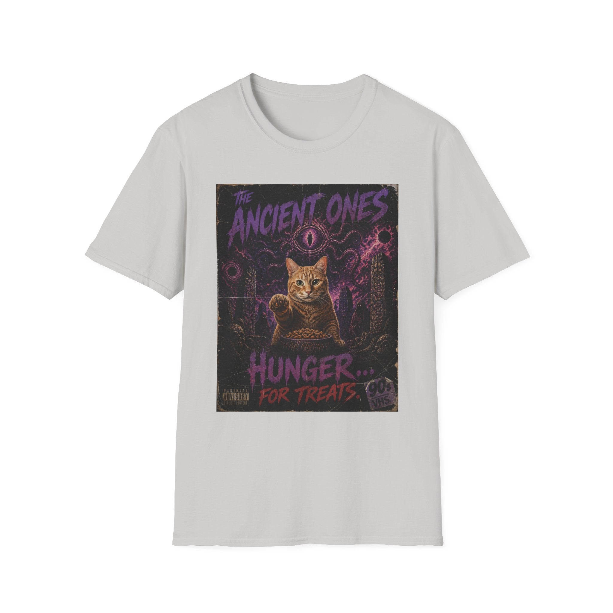 Ancient Ones Cat Horror Poster T-Shirt | Cthulhu Cat Hunger for Treats