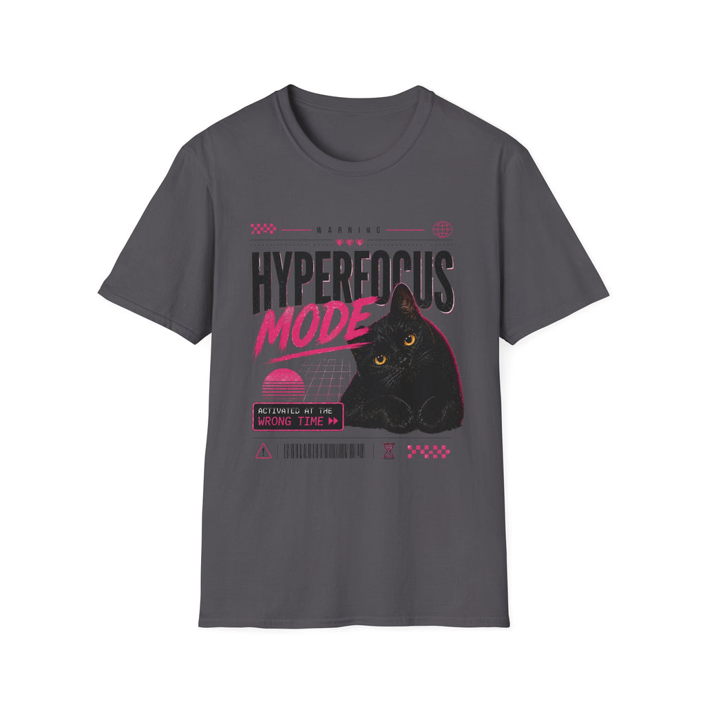 Hyperfocus Mode Cat T-Shirt | Cute Black Cat Graphic Tee