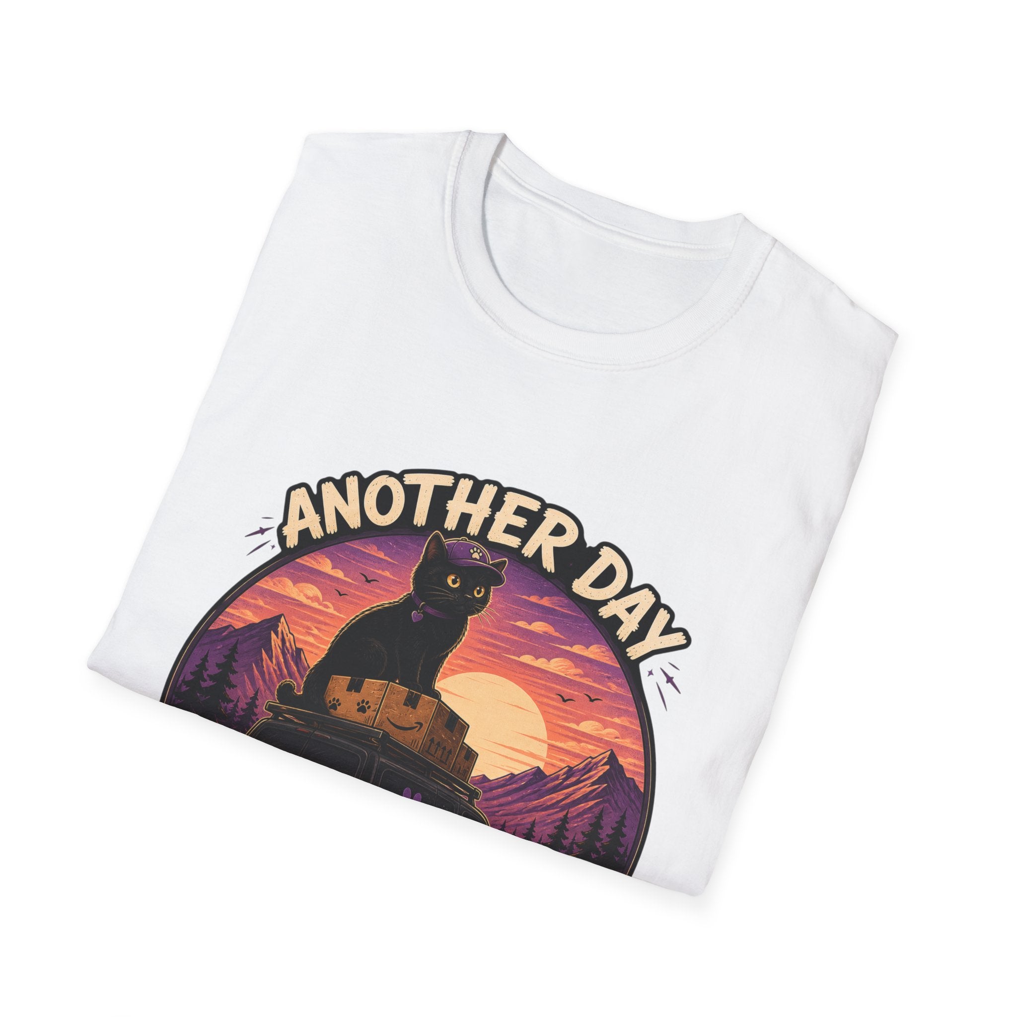 Another Day Another Delivery cat sunset T-Shirt | Delivery Cat Graphic Tee