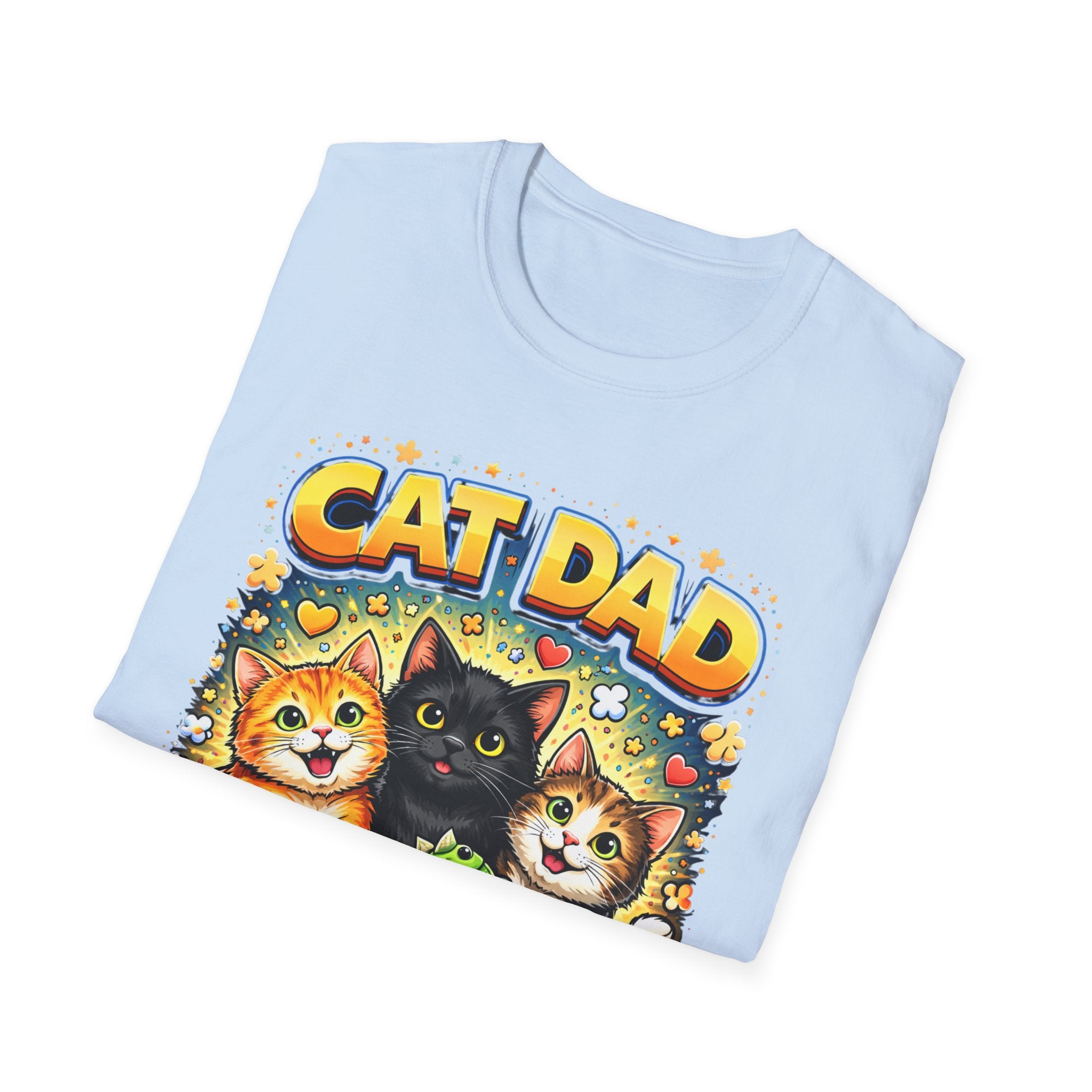 Cat Dad graphic T-Shirt | Cute kittens, colorful illustration, pet lover tee