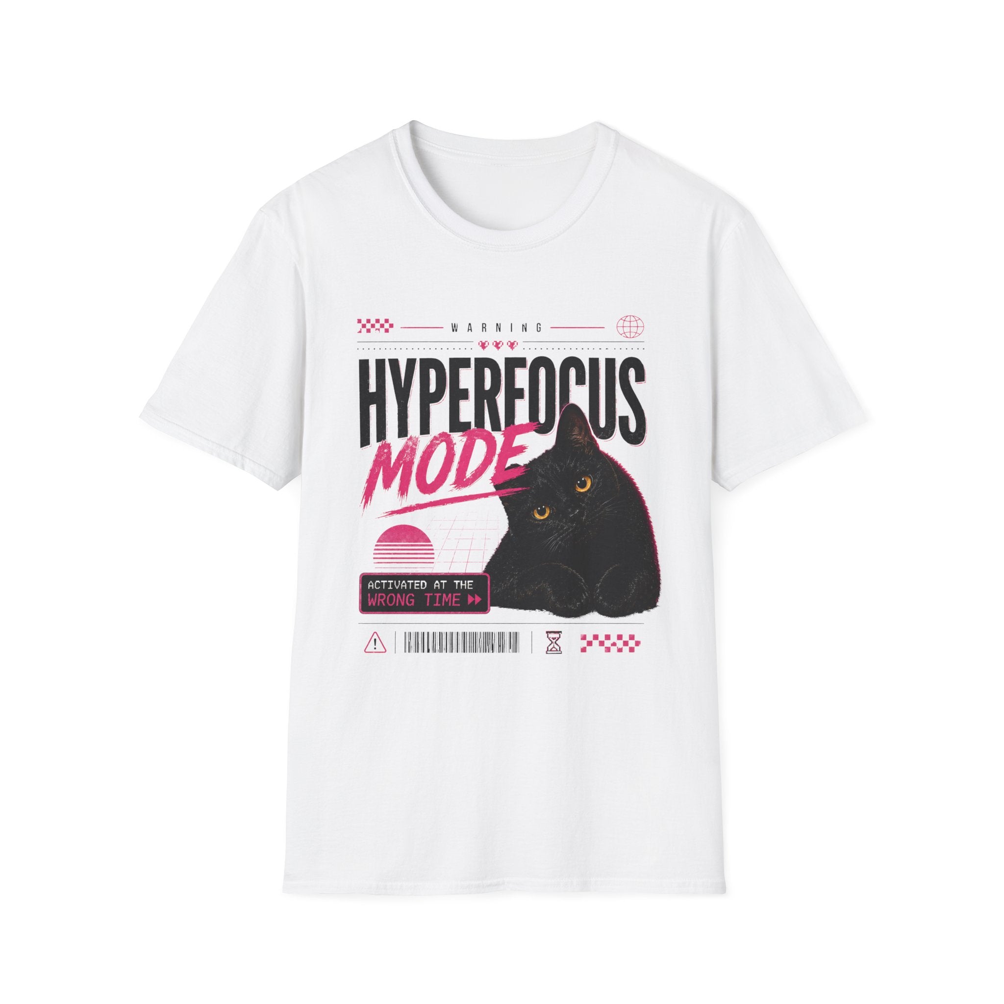 Hyperfocus Mode Cat T-Shirt | Cute Black Cat Graphic Tee