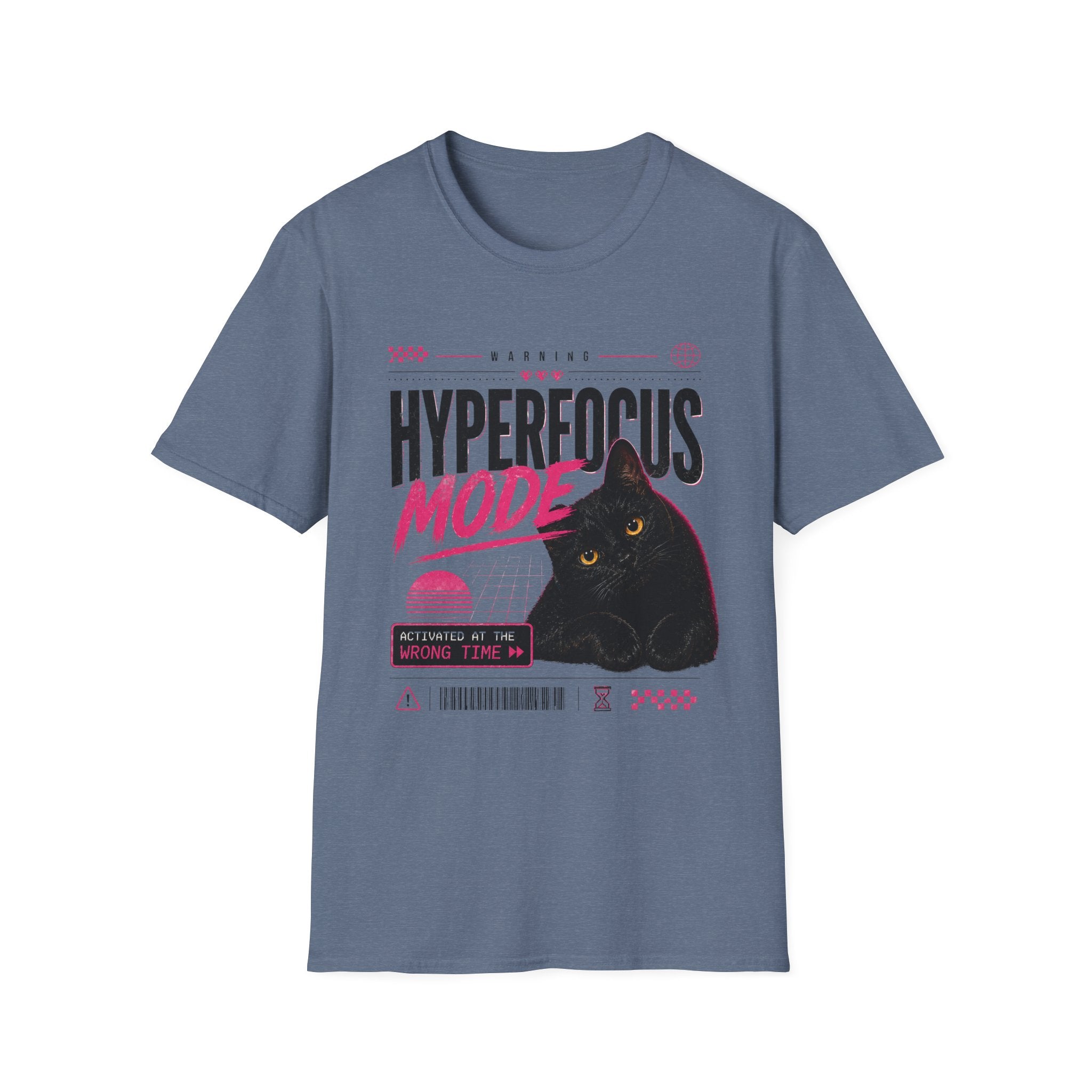 Hyperfocus Mode Cat T-Shirt | Cute Black Cat Graphic Tee