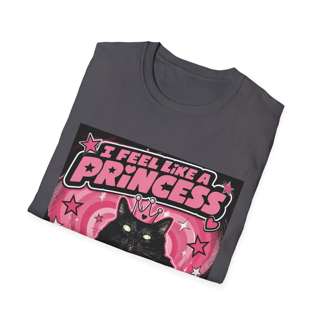 I Feel Like a Princess cat T-Shirt | Black Cat, Pink Retro Design