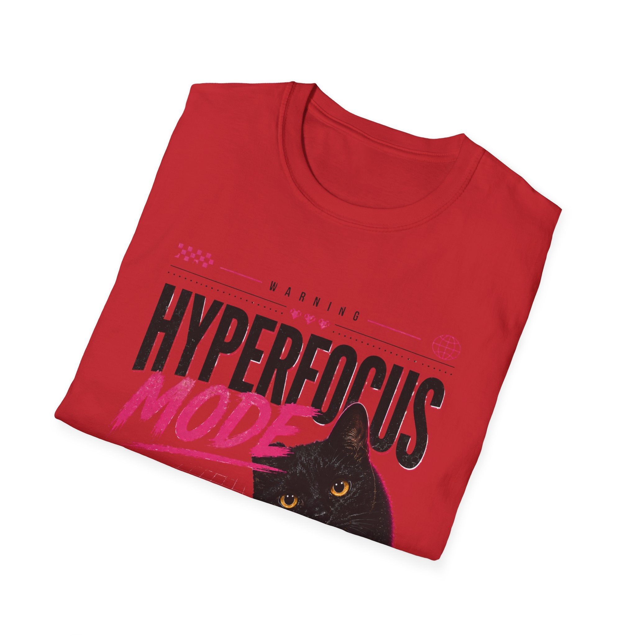Hyperfocus Mode Cat T-Shirt | Cute Black Cat Graphic Tee