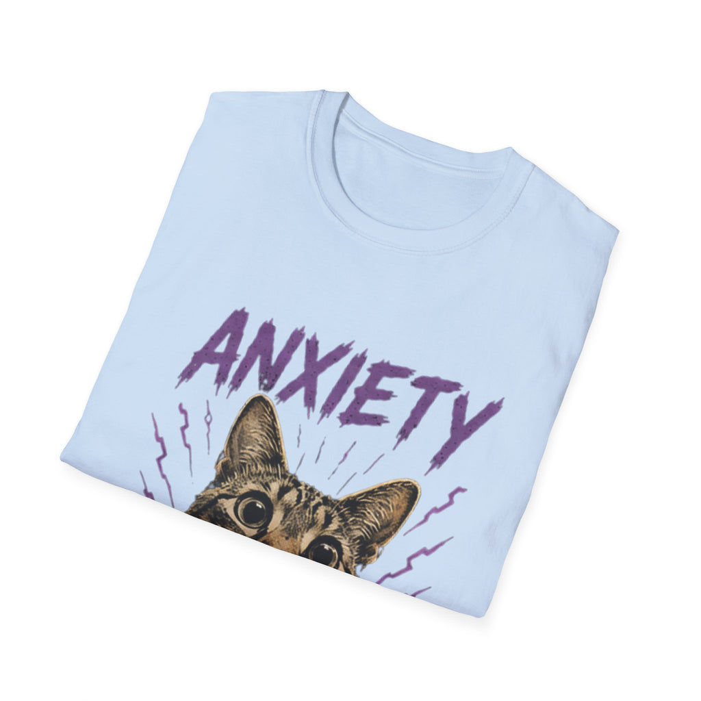 Anxiety Cat All Day Every Day T-Shirt | Cat Face Graphic Tee