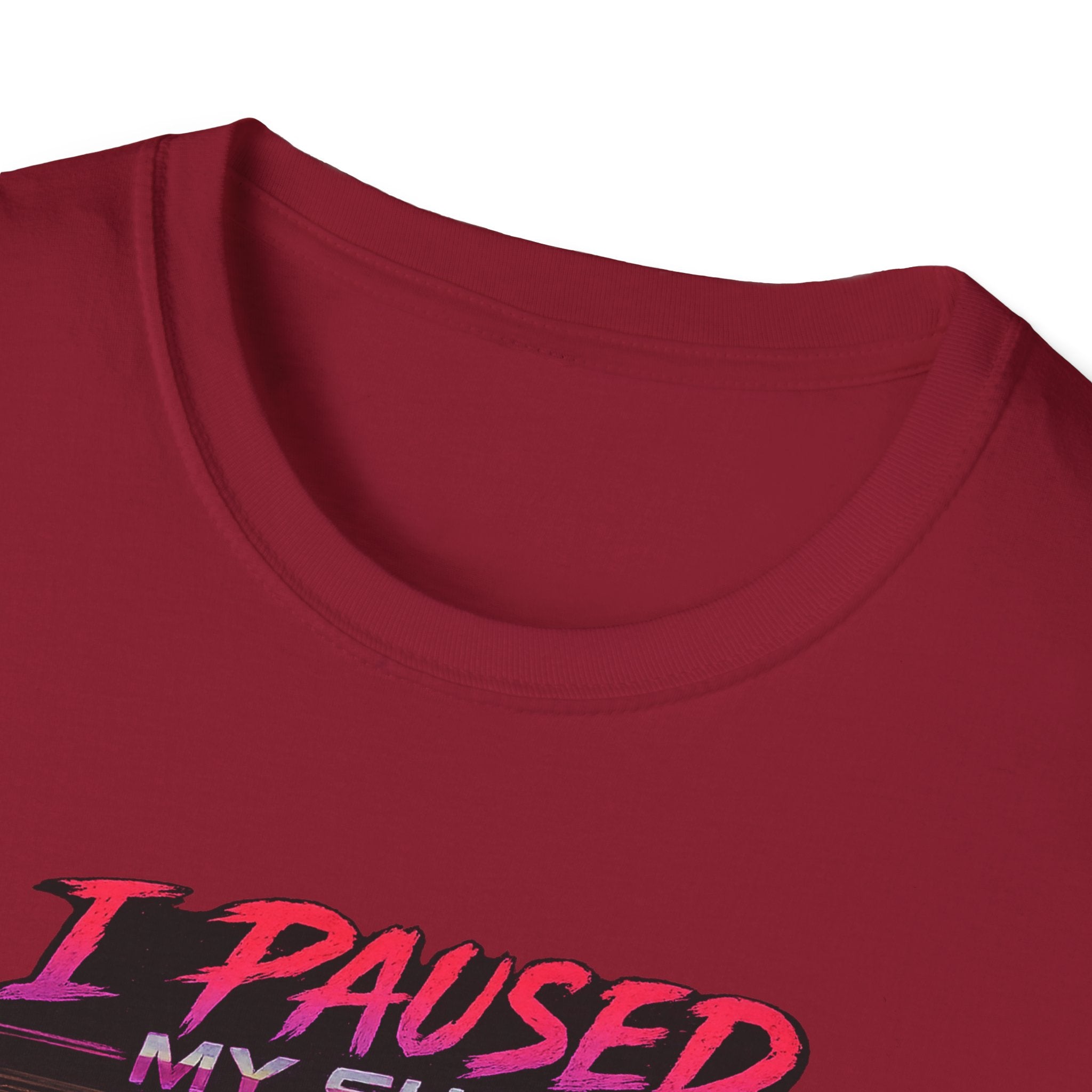 I Paused My Show Cat Watching Graphic T-Shirt | Retro Synthwave TV Design
