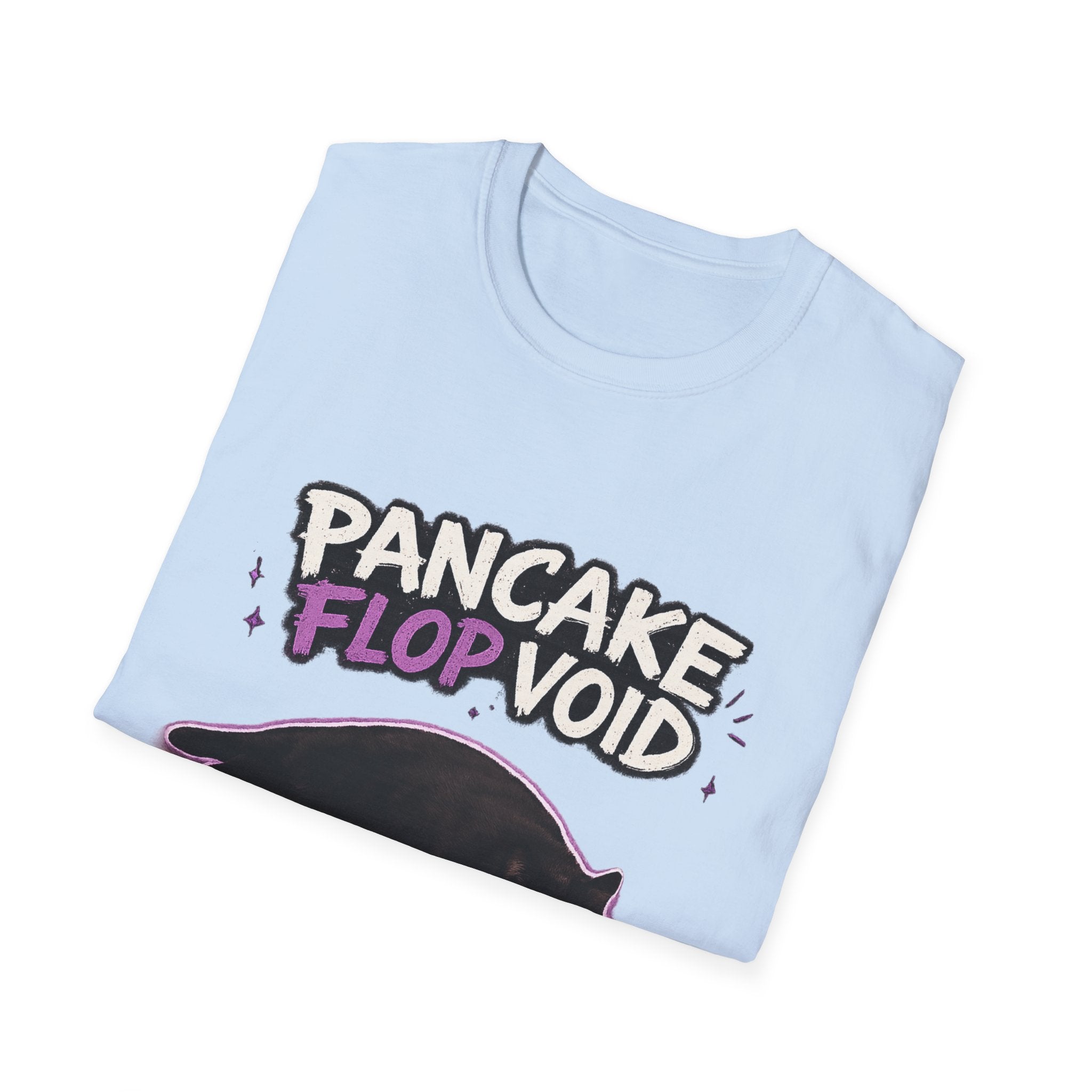 Pancake Flop Void cat graphic T-Shirt | no bones no thoughts just flop