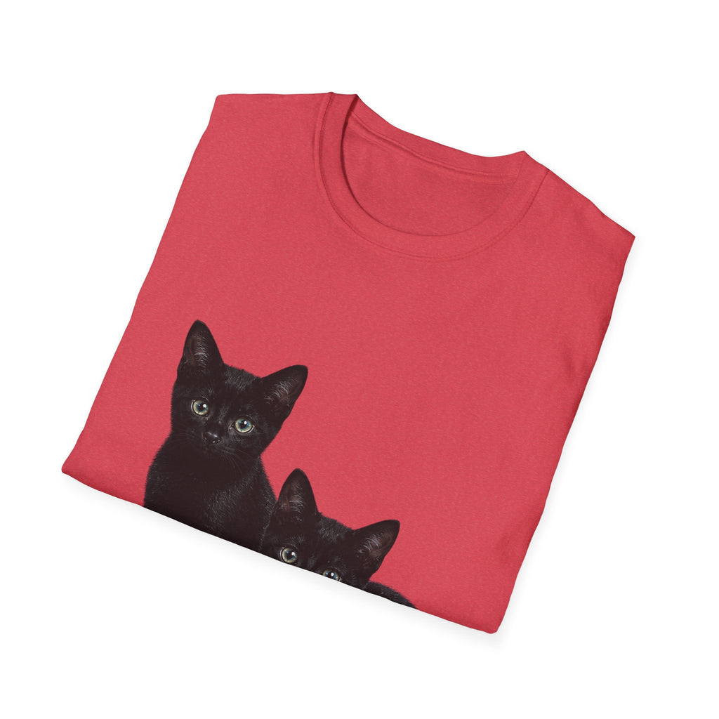 Black Kittens Illustration T-Shirt | Cute Cat Artwork