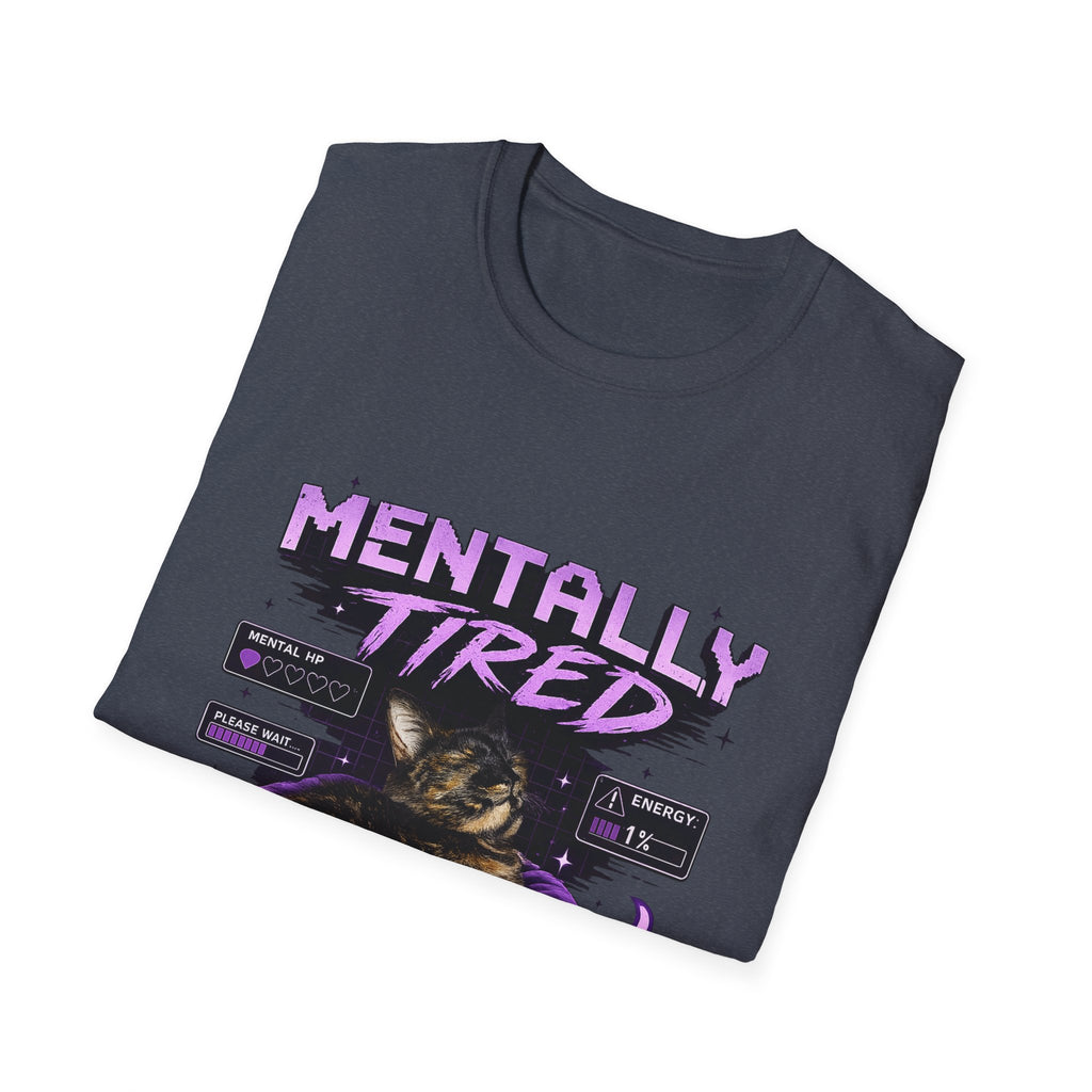 Mentally Tired Tortie Cat retro vaporwave T-Shirt | Vaporwave Cat Tee