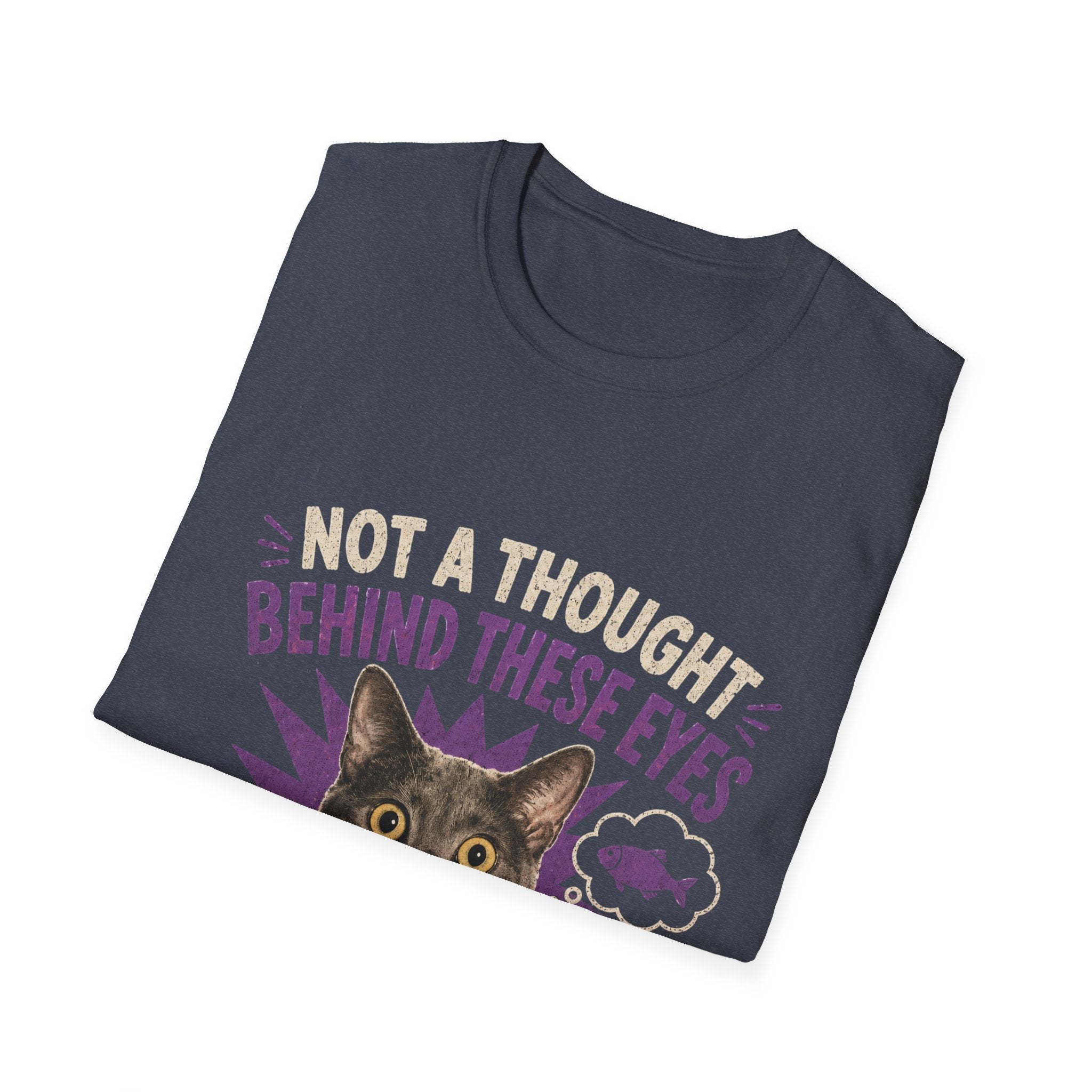 Not a Thought Behind These Eyes Cat T-Shirt | Funny Cat Face Tee