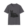 Black Kittens Illustration T-Shirt | Cute Cat Artwork