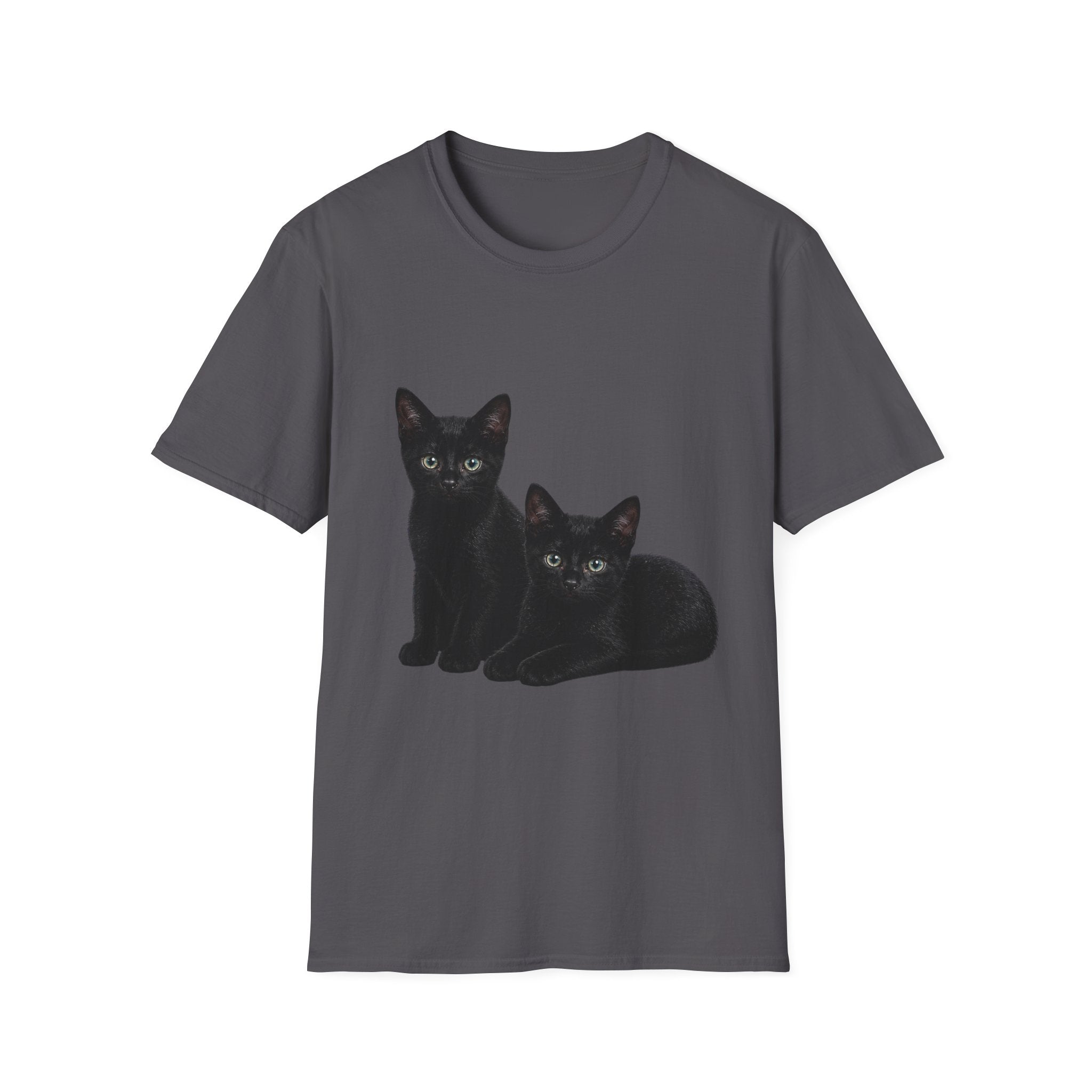 Black Kittens Illustration T-Shirt | Cute Cat Artwork