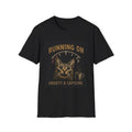 Running On Anxiety & Caffeine cat T-Shirt | Funny Coffee Pet Graphic Tee