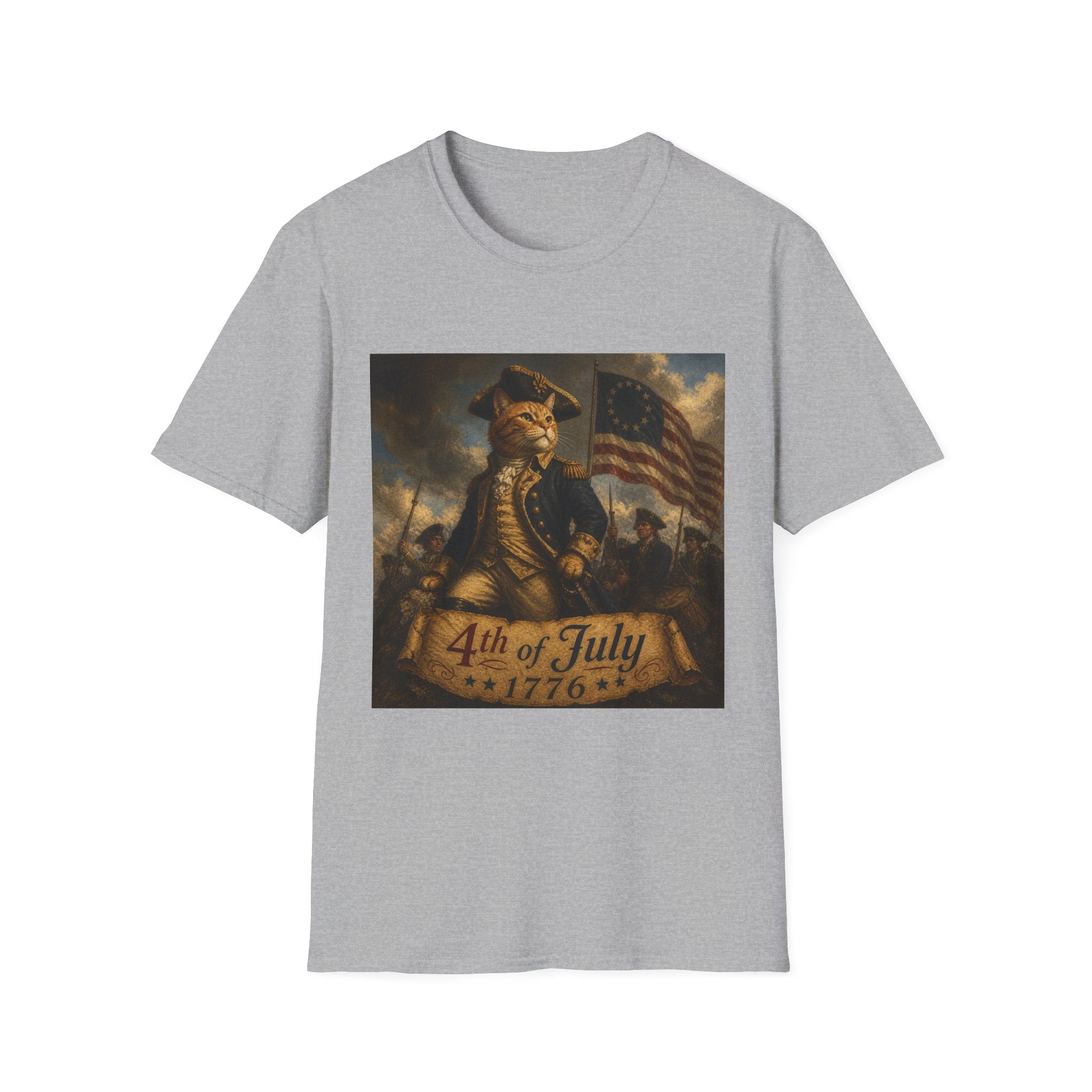 4th of July Revolutionary Fox T-Shirt | American Flag, 1776 Patriotic Design