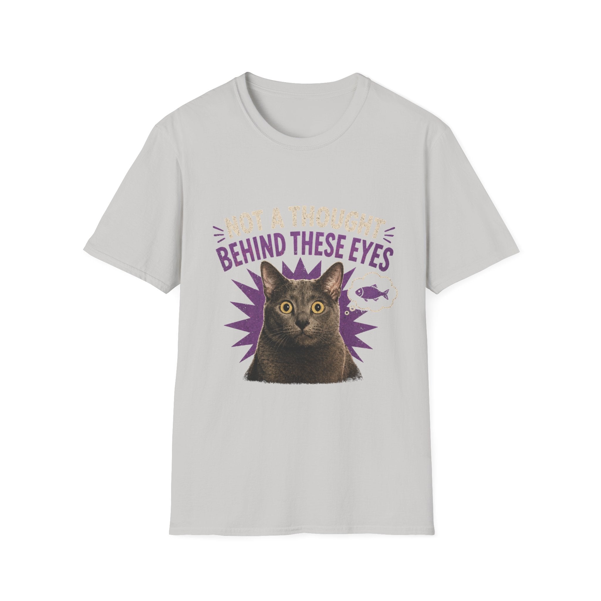 Not a Thought Behind These Eyes Cat T-Shirt | Funny Cat Face Tee