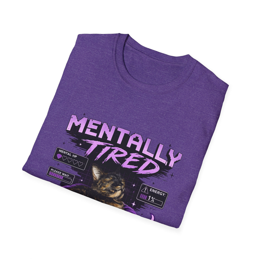 Mentally Tired Tortie Cat retro vaporwave T-Shirt | Vaporwave Cat Tee