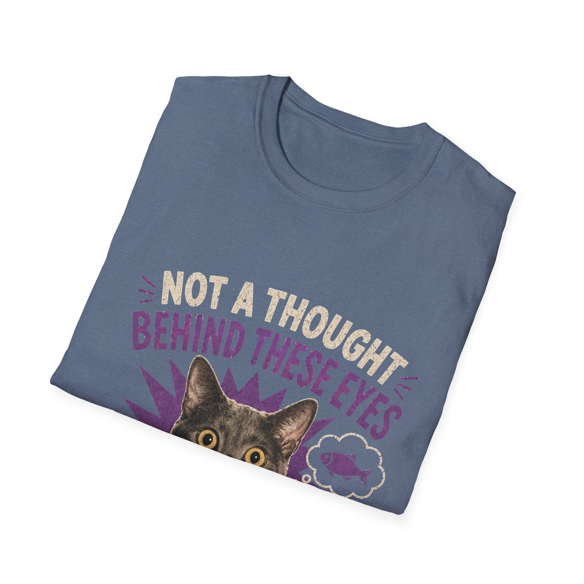 Not a Thought Behind These Eyes Cat T-Shirt | Funny Cat Face Tee