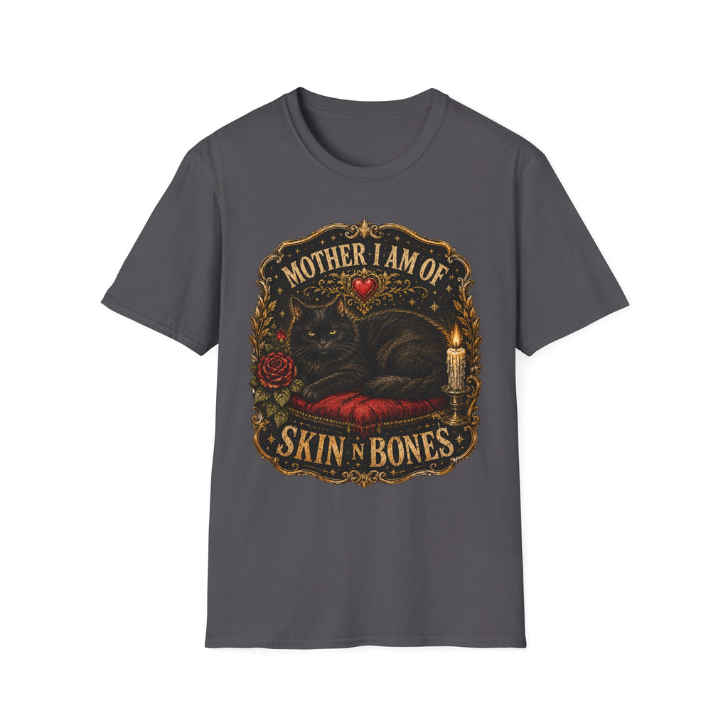 Mother I Am Of... Cat Skull Gothic T-Shirt | Black Cat, Rose, Candle
