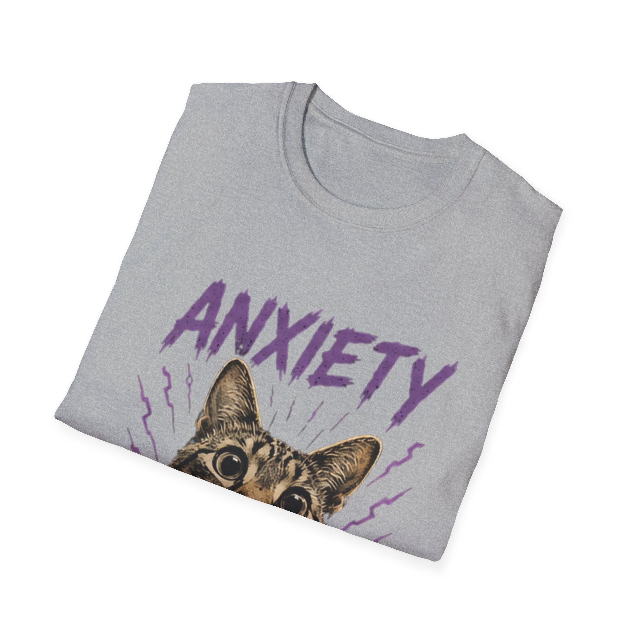 Anxiety Cat All Day Every Day T-Shirt | Cat Face Graphic Tee